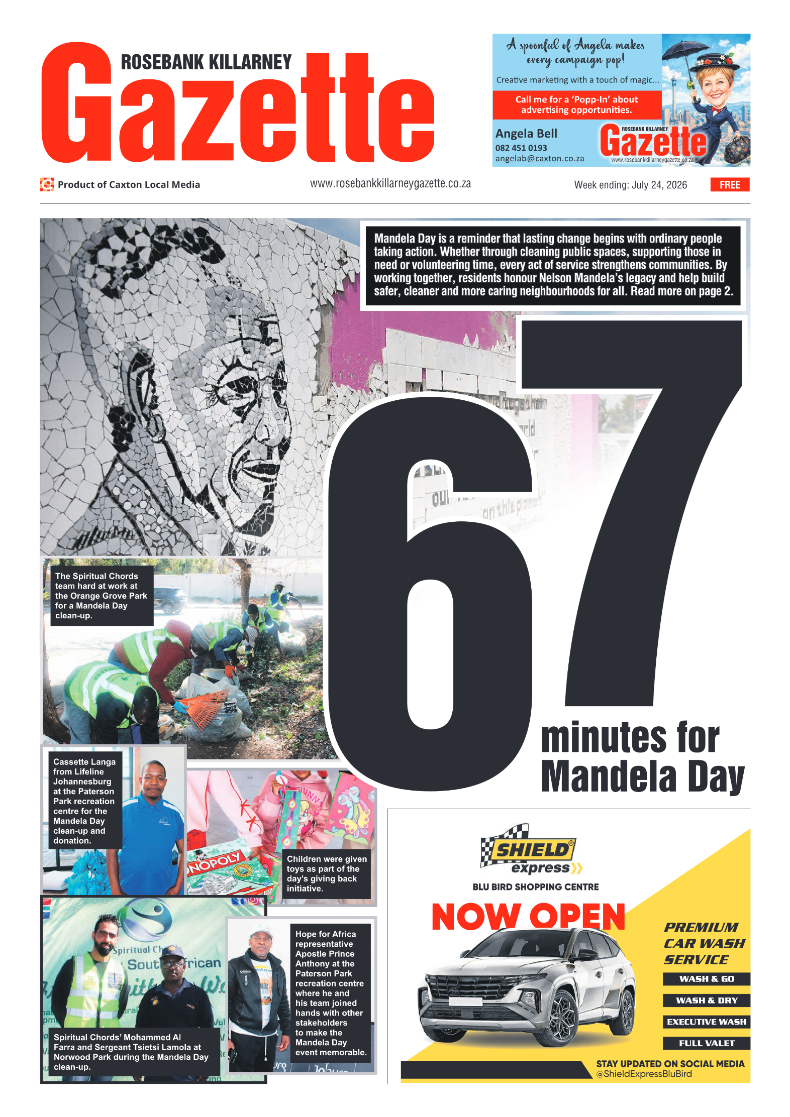 Rosebank Killarney Gazette 24 July 2026 page 1