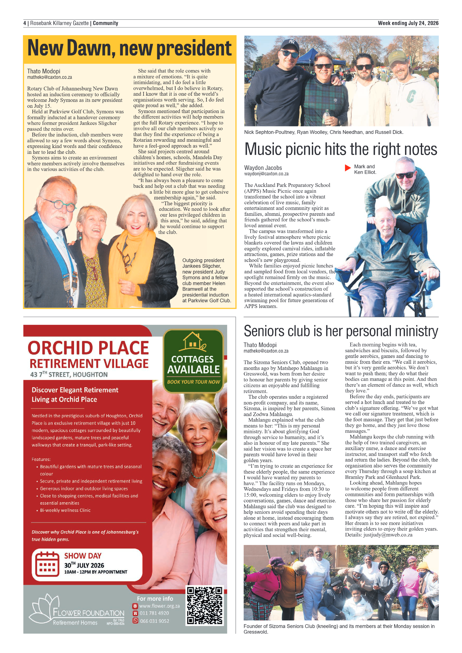Rosebank Killarney Gazette 24 July 2026 page 4