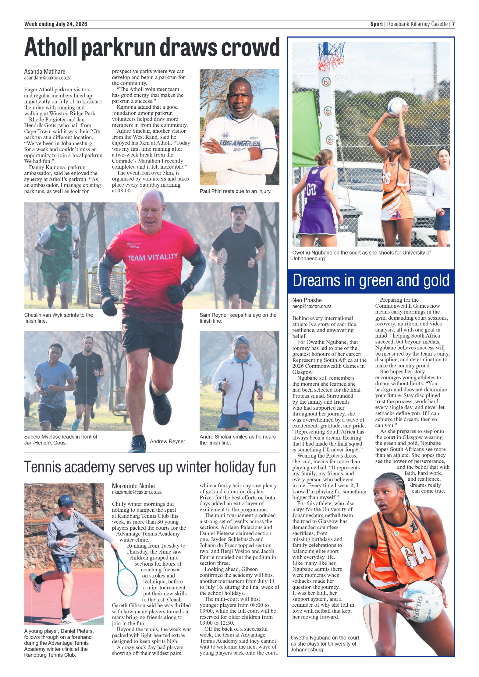 Rosebank Killarney Gazette 24 July 2026 page 7