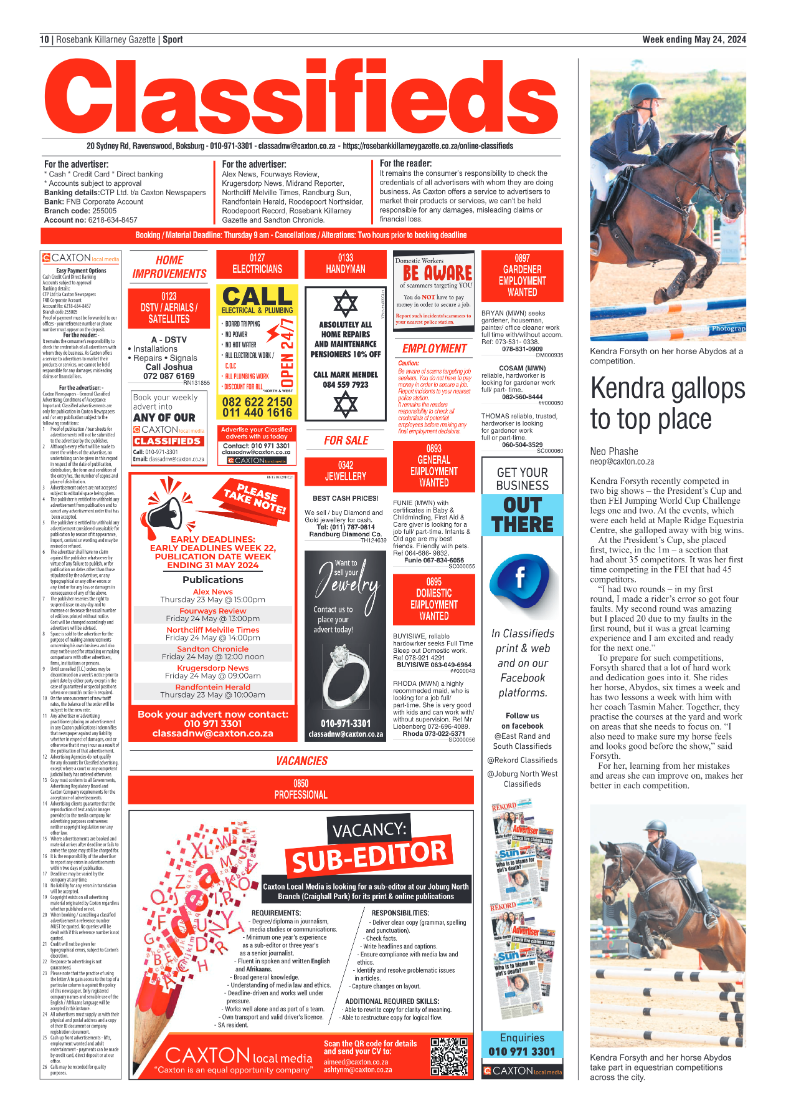 Rosebank Killarney Gazette 24 May 2024 page 10