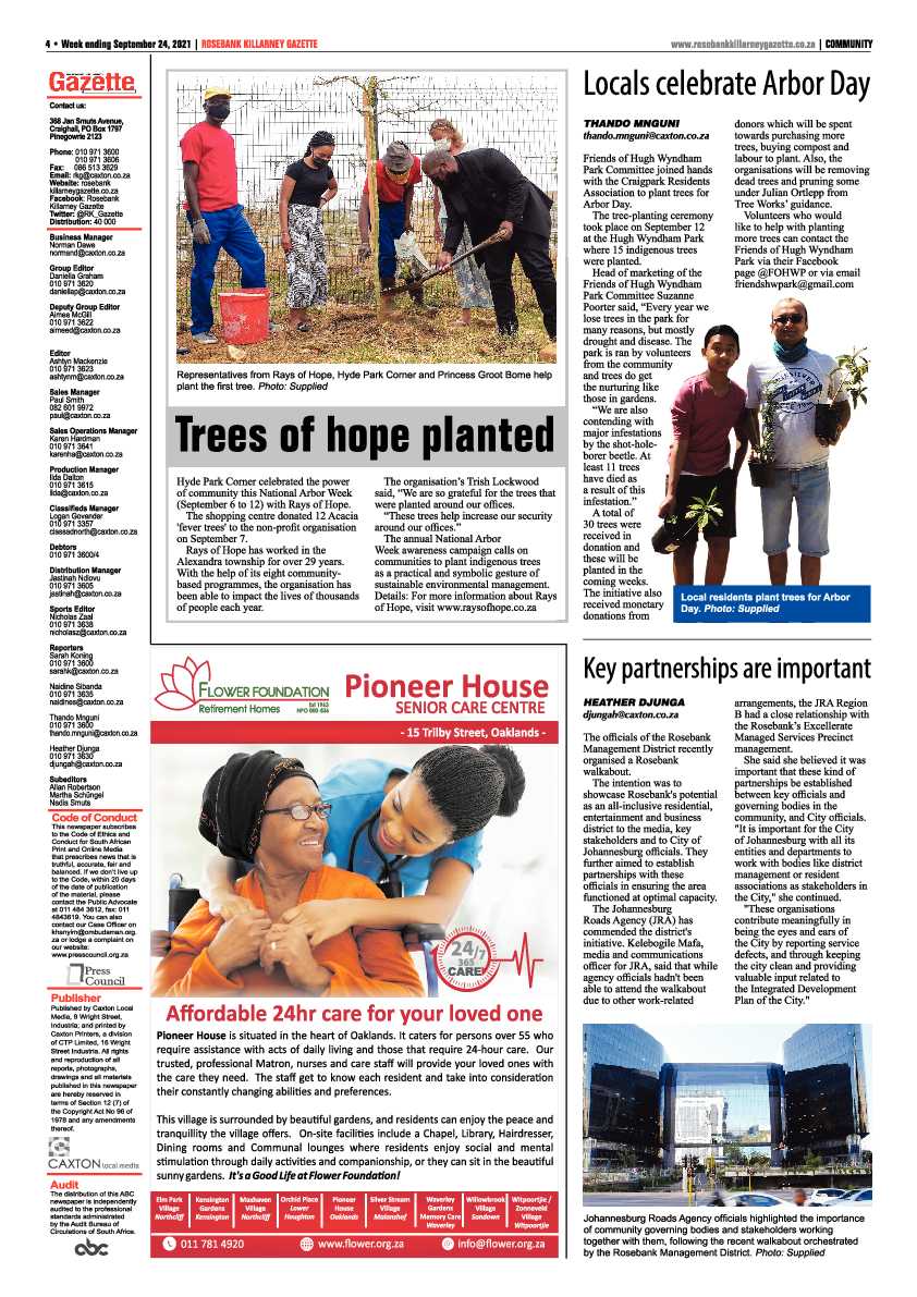 Rosebank Killarney Gazette 24 September 2021 page 4