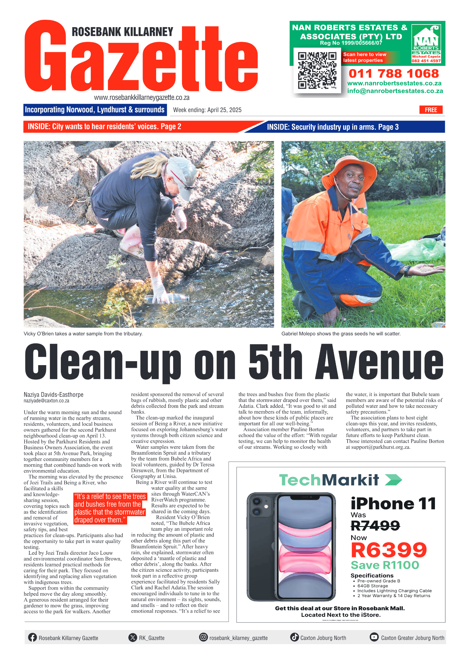 Rosebank Killarney Gazette 25 April 2025 page 1