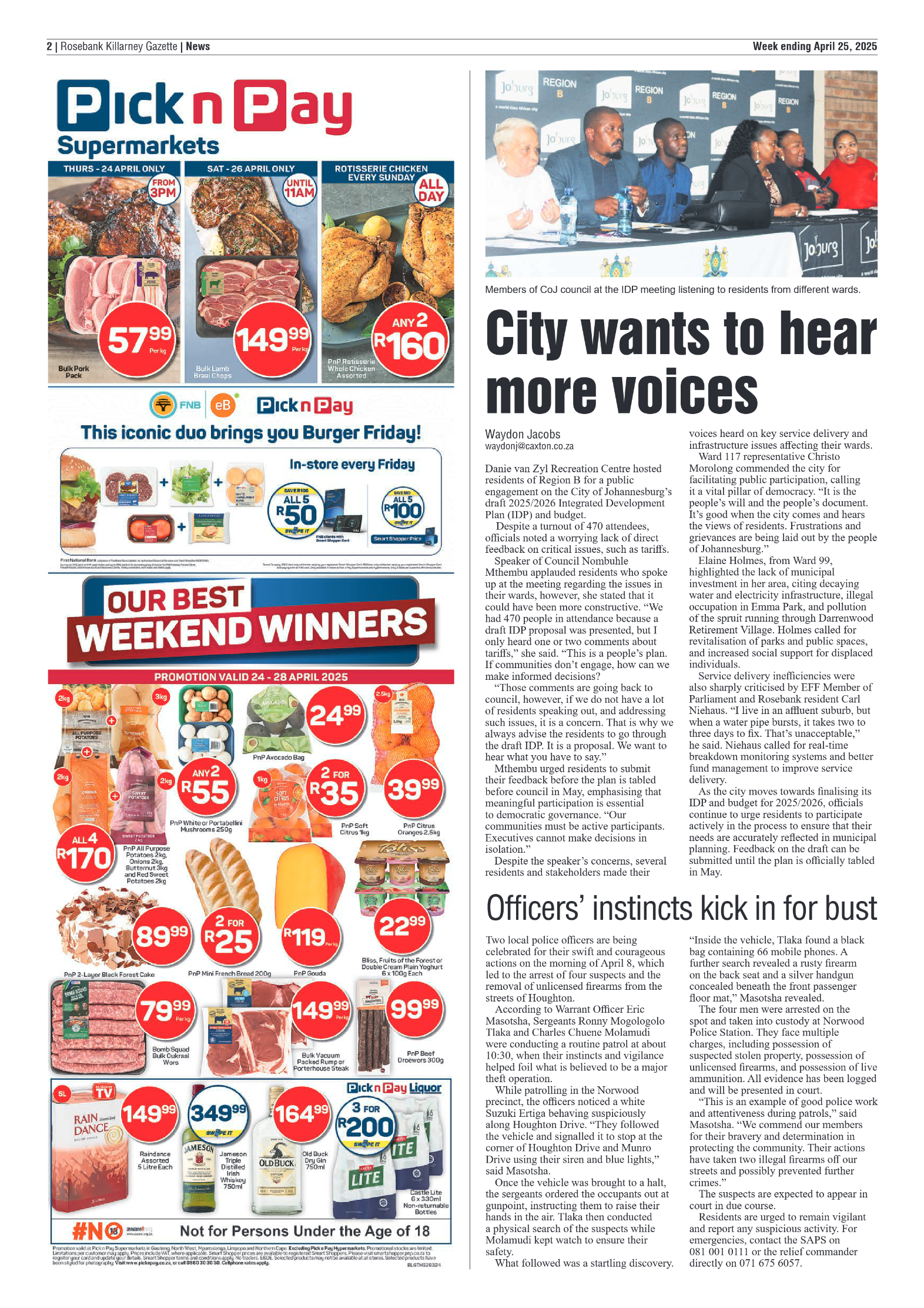 Rosebank Killarney Gazette 25 April 2025 page 2
