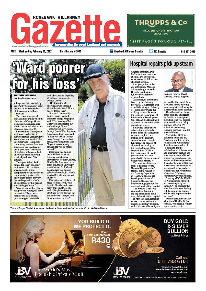 Rosebank Killarney Gazette 25 February 2022 page 1