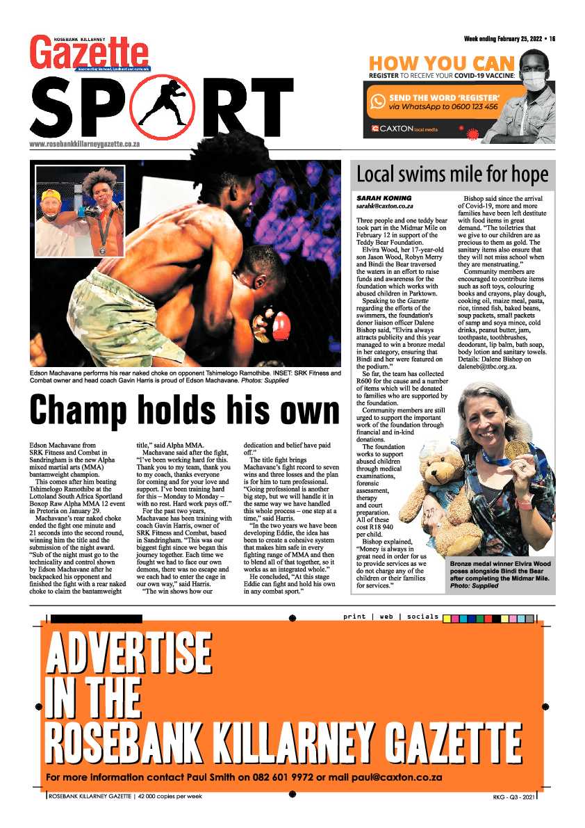 Rosebank Killarney Gazette 25 February 2022 page 16