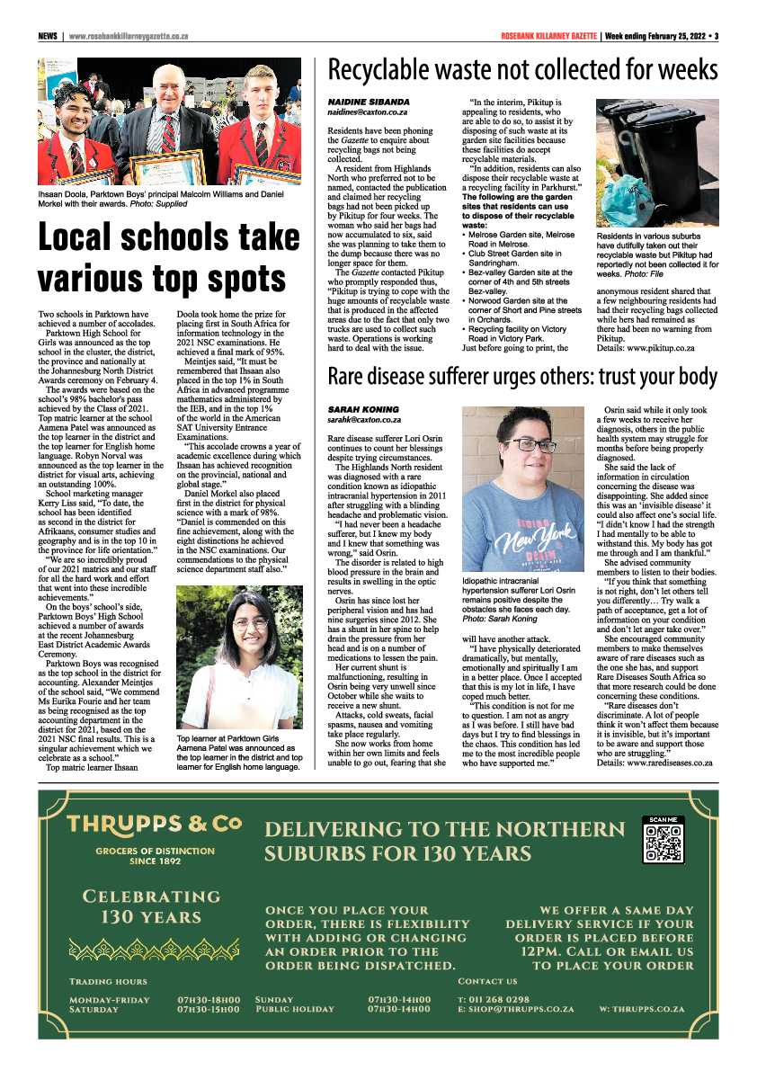 Rosebank Killarney Gazette 25 February 2022 page 3