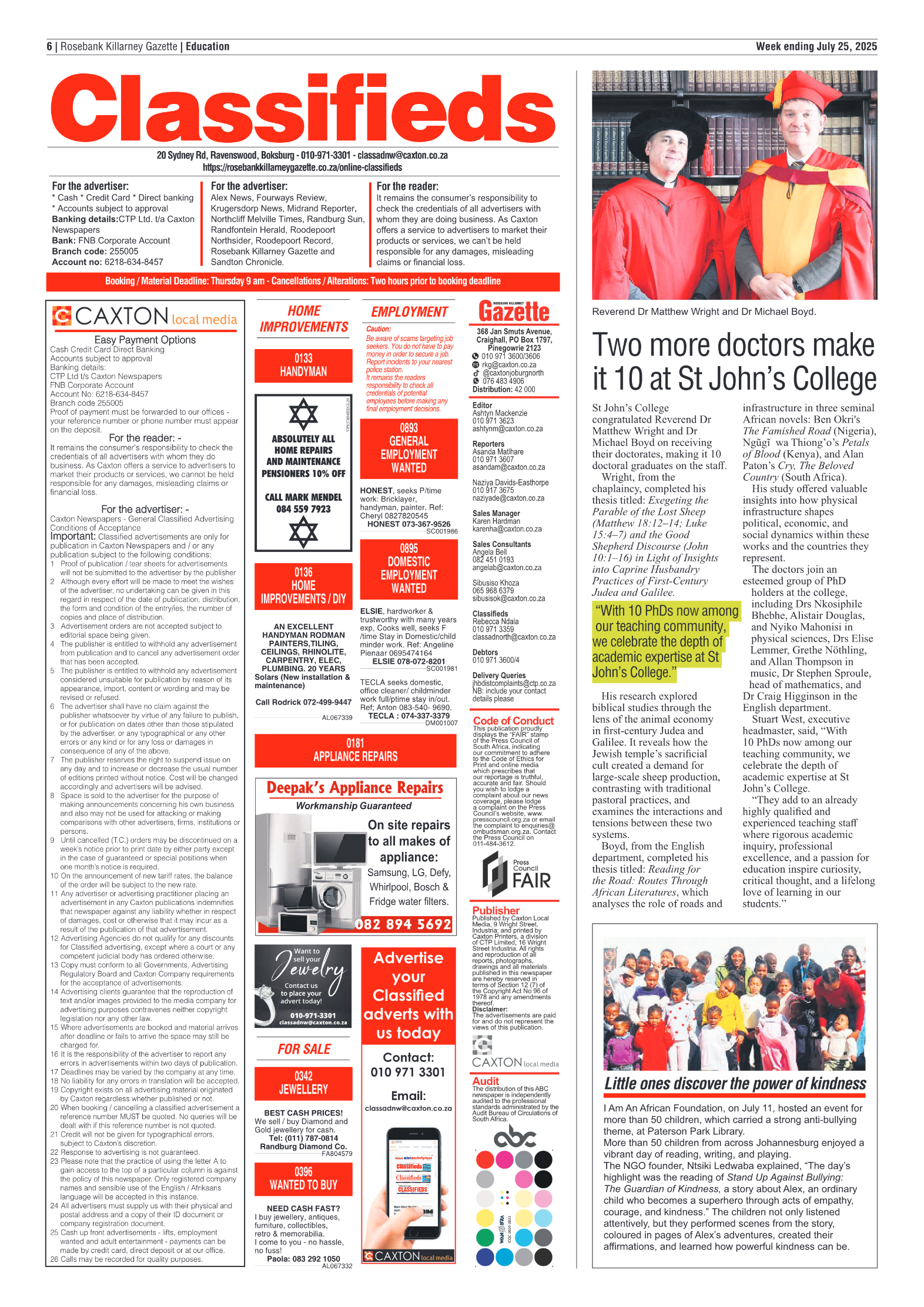 Rosebank Killarney Gazette 25 July 2025 page 6