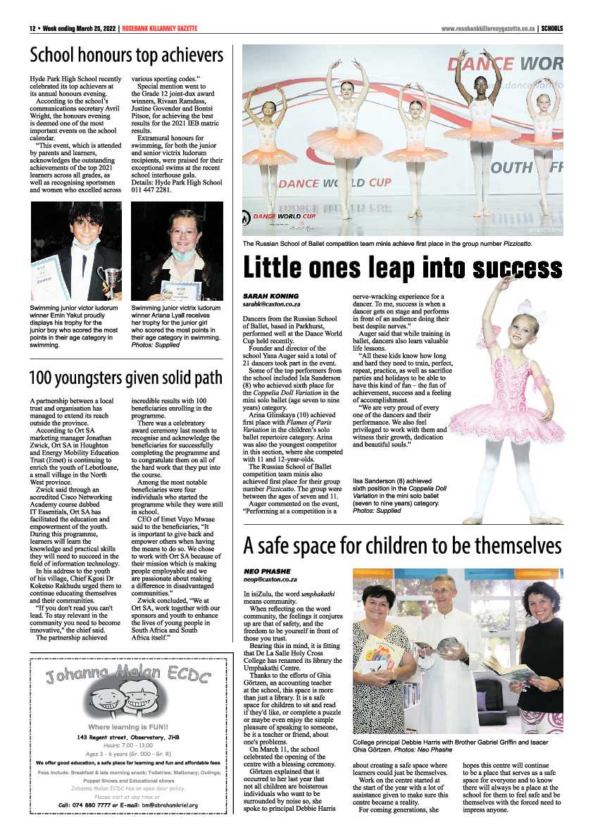 Rosebank Killarney Gazette 25 March 2022 page 12