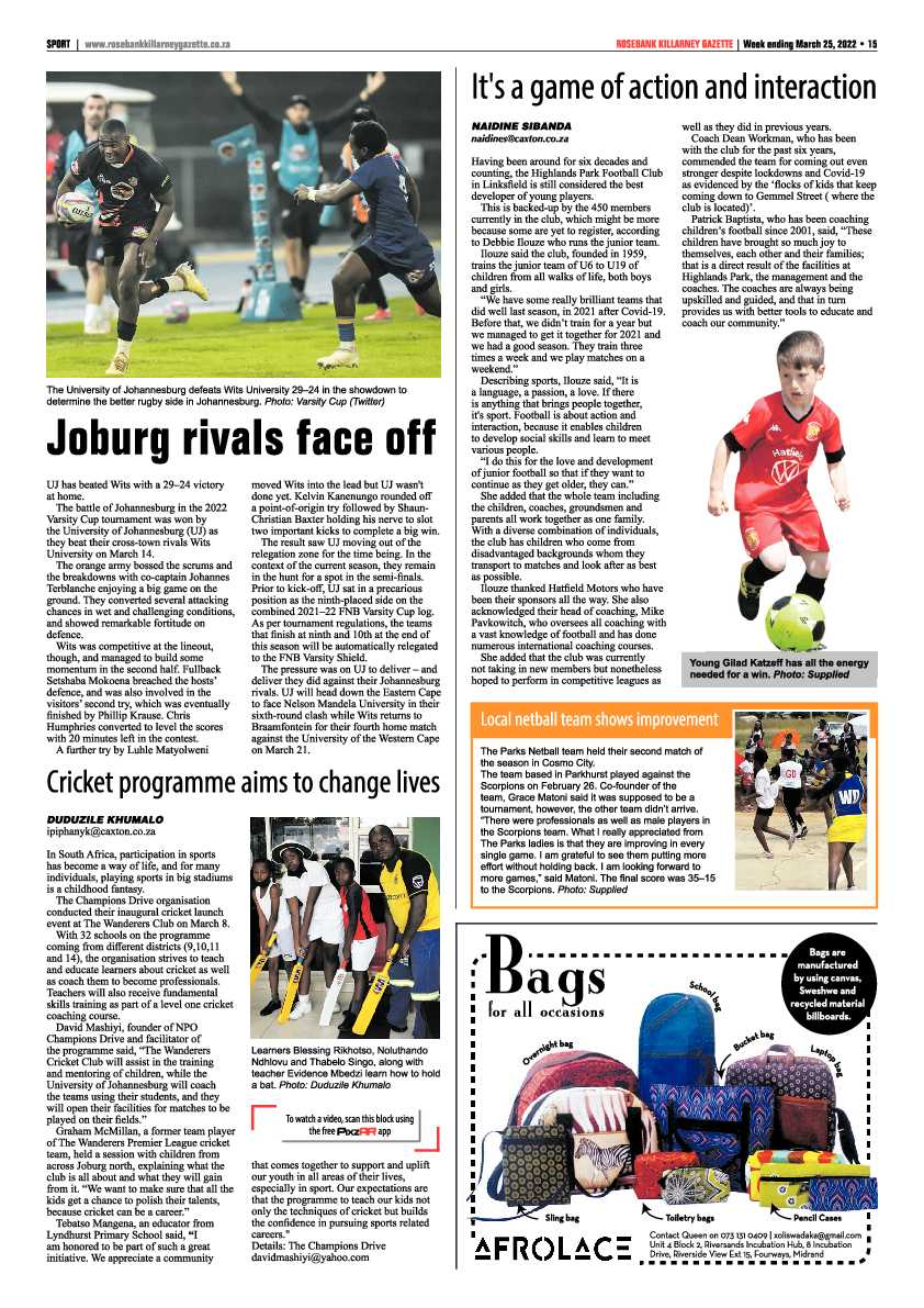 Rosebank Killarney Gazette 25 March 2022 page 15