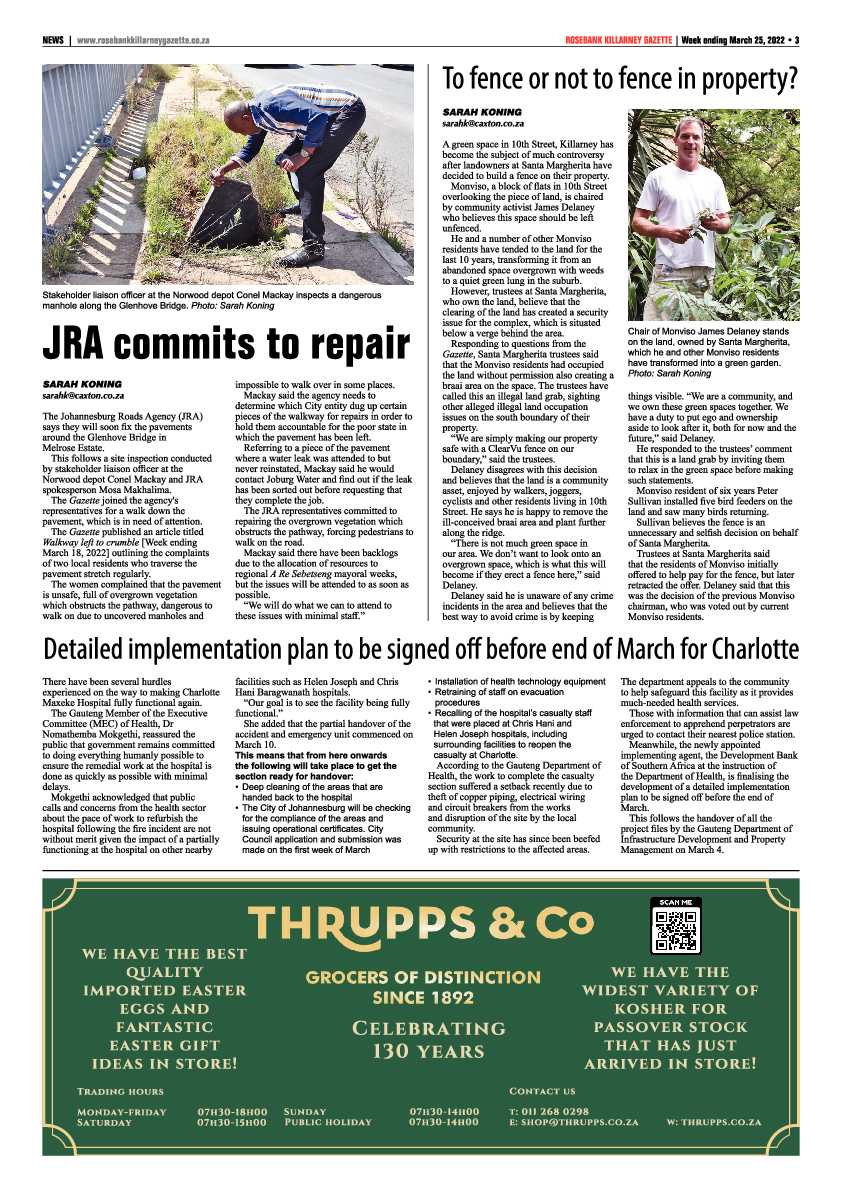 Rosebank Killarney Gazette 25 March 2022 page 3