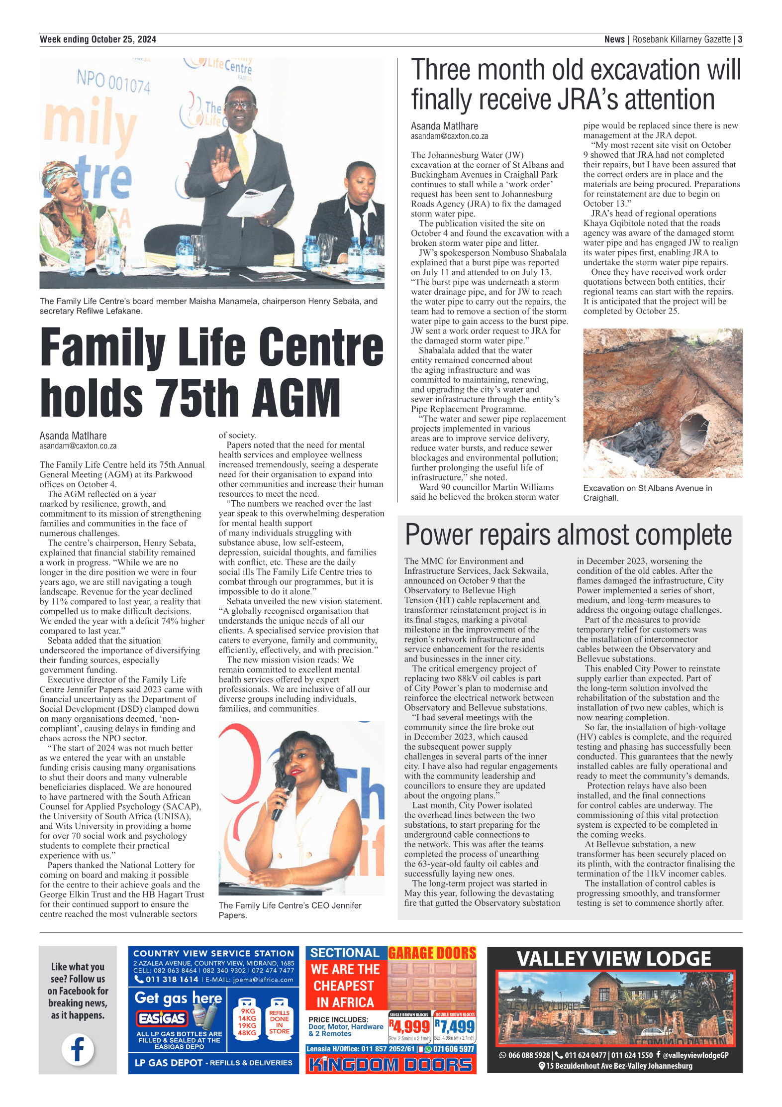 Rosebank Killarney Gazette 25 October 2024 page 3