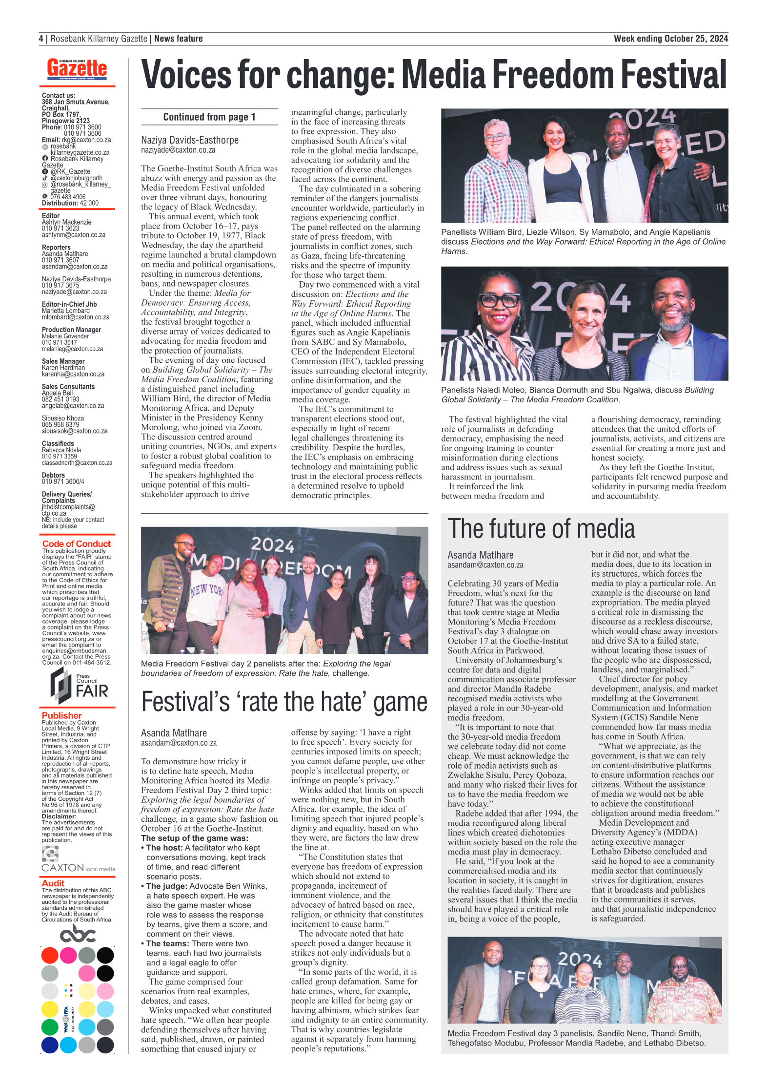 Rosebank Killarney Gazette 25 October 2024 page 4