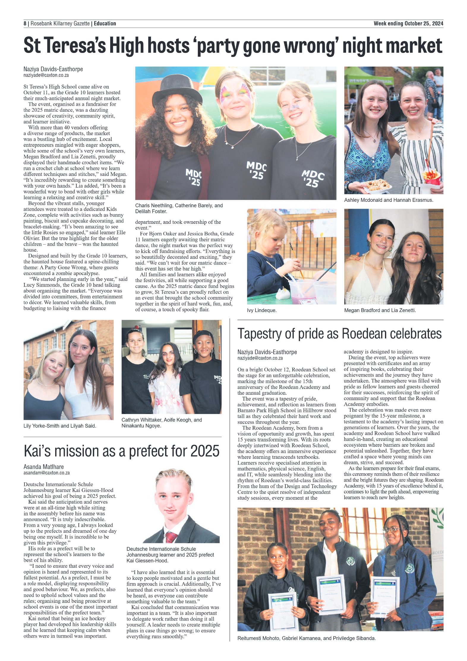 Rosebank Killarney Gazette 25 October 2024 page 8