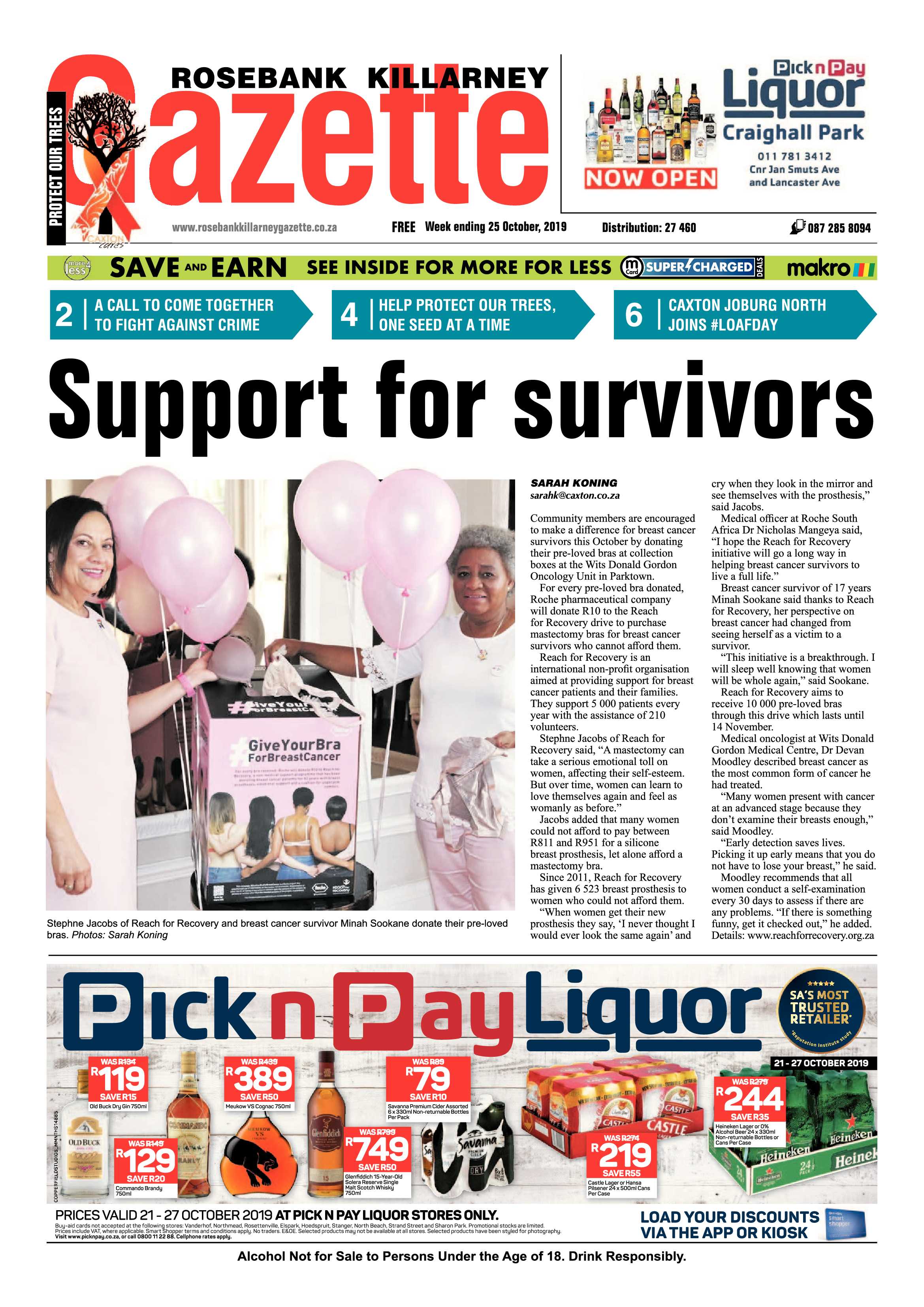 Rosebank Killarney Gazette 25 October, 2019 page 1