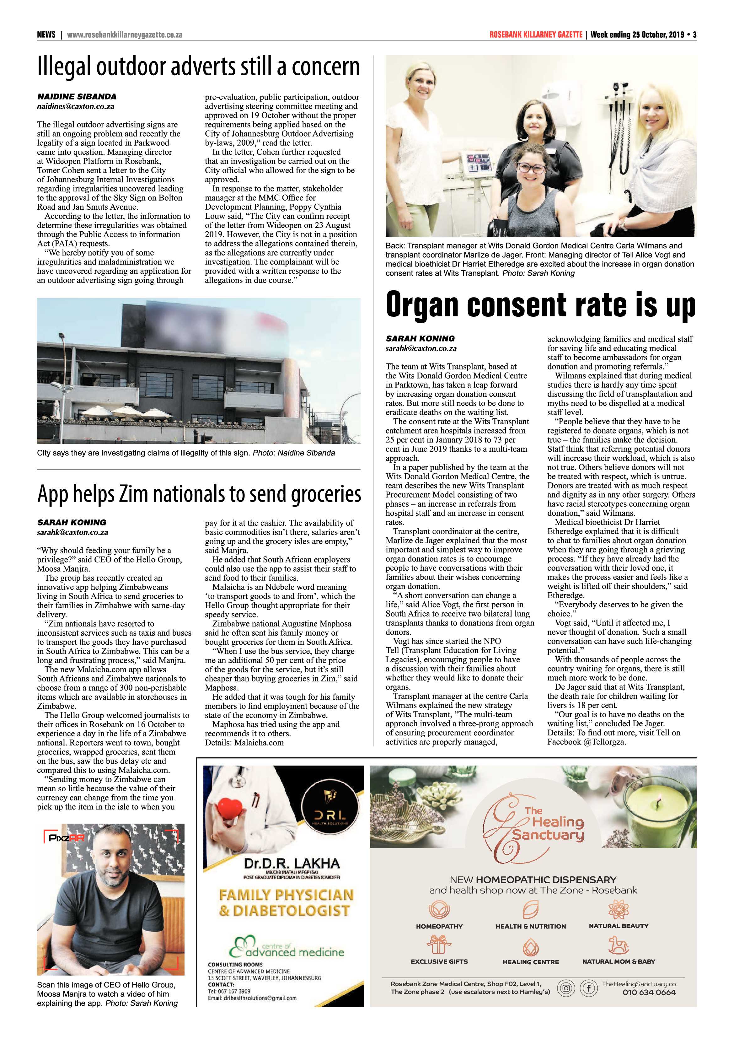 Rosebank Killarney Gazette 25 October, 2019 page 3