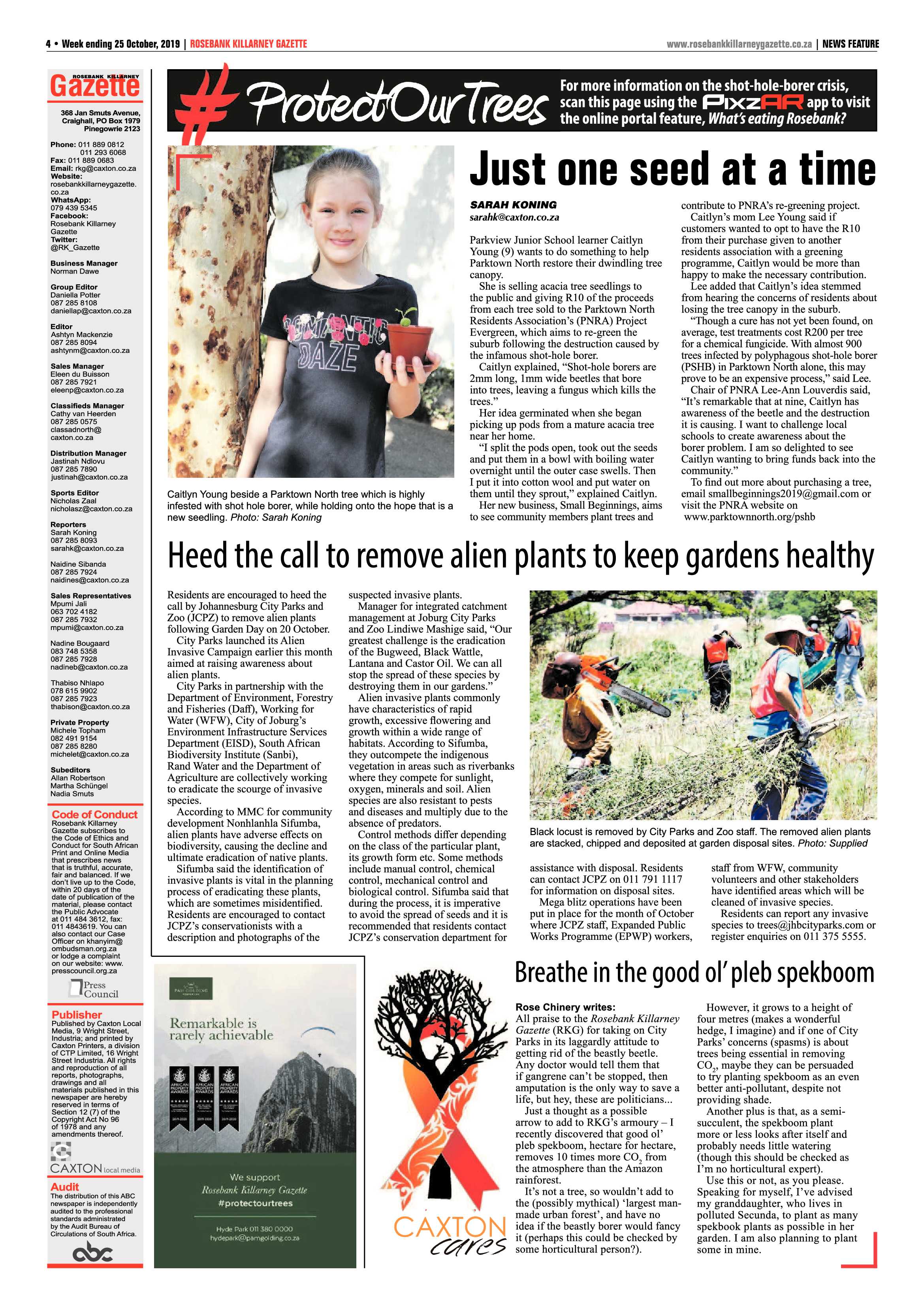 Rosebank Killarney Gazette 25 October, 2019 page 4