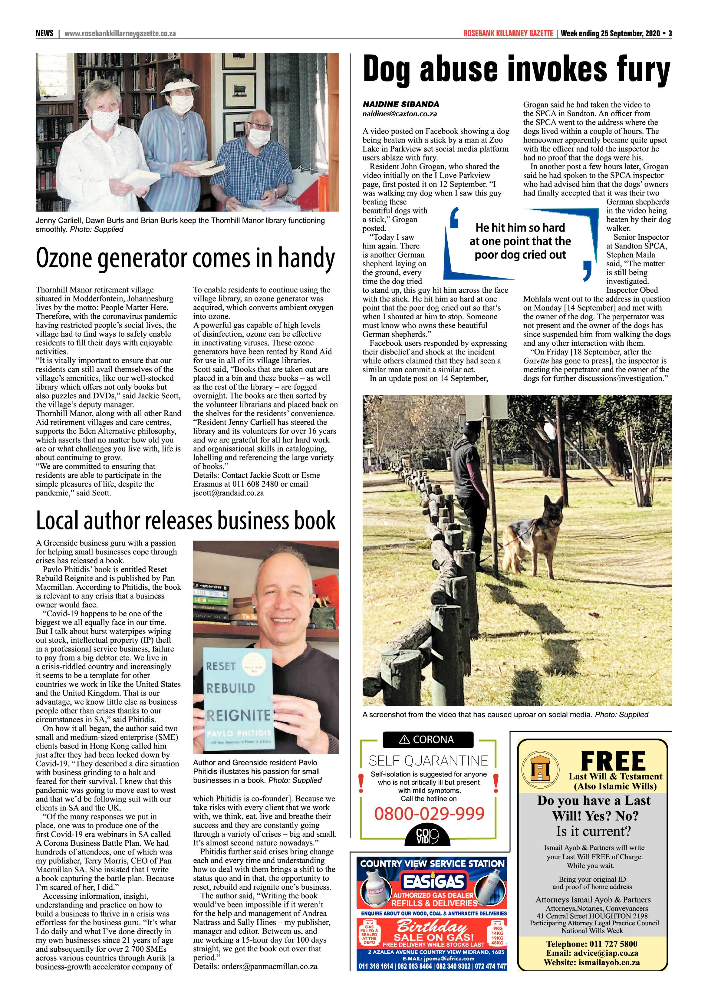 Rosebank Killarney Gazette 24 September 2020 page 3