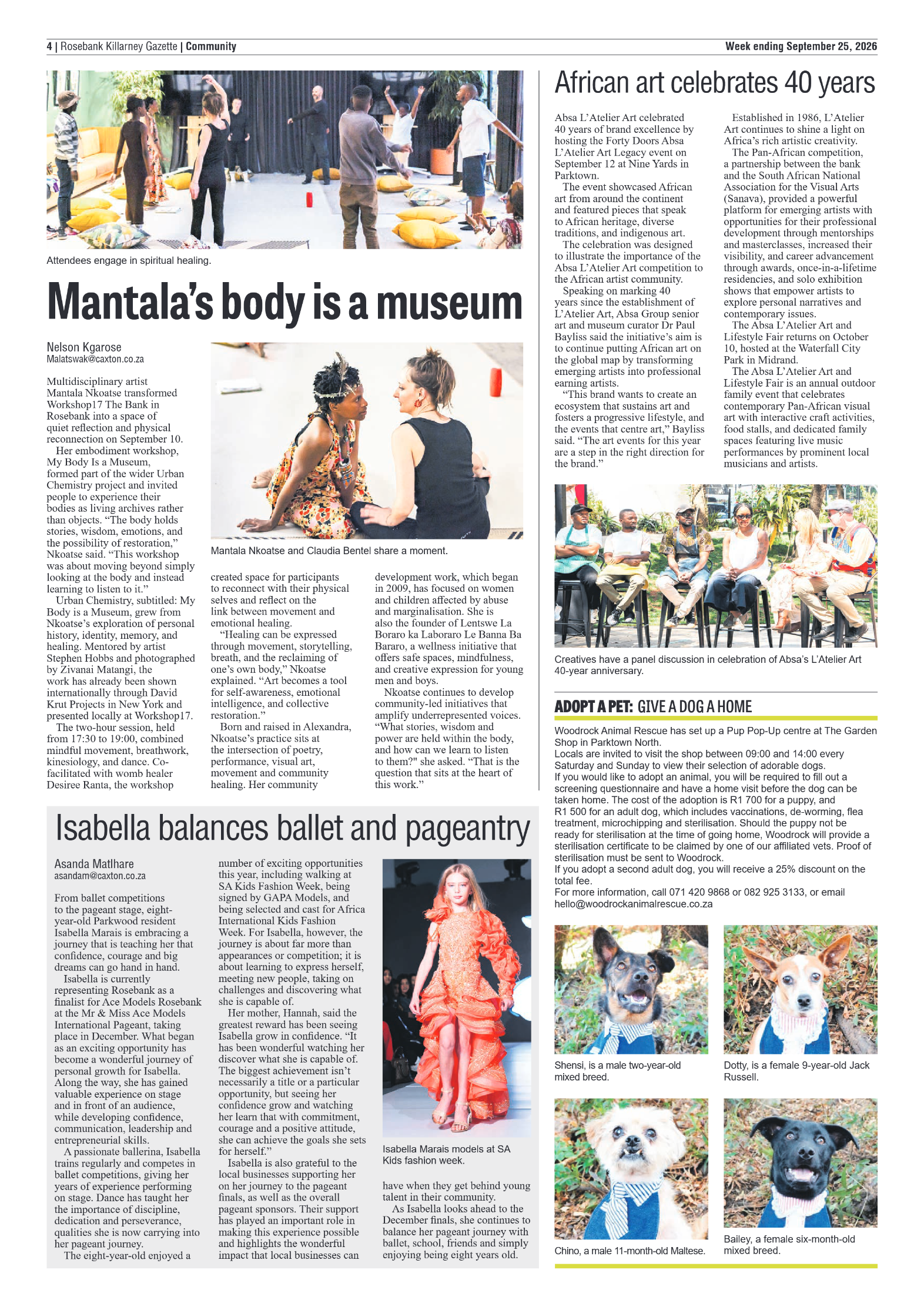 Rosebank Killarney Gazette 25 September 2026 page 4