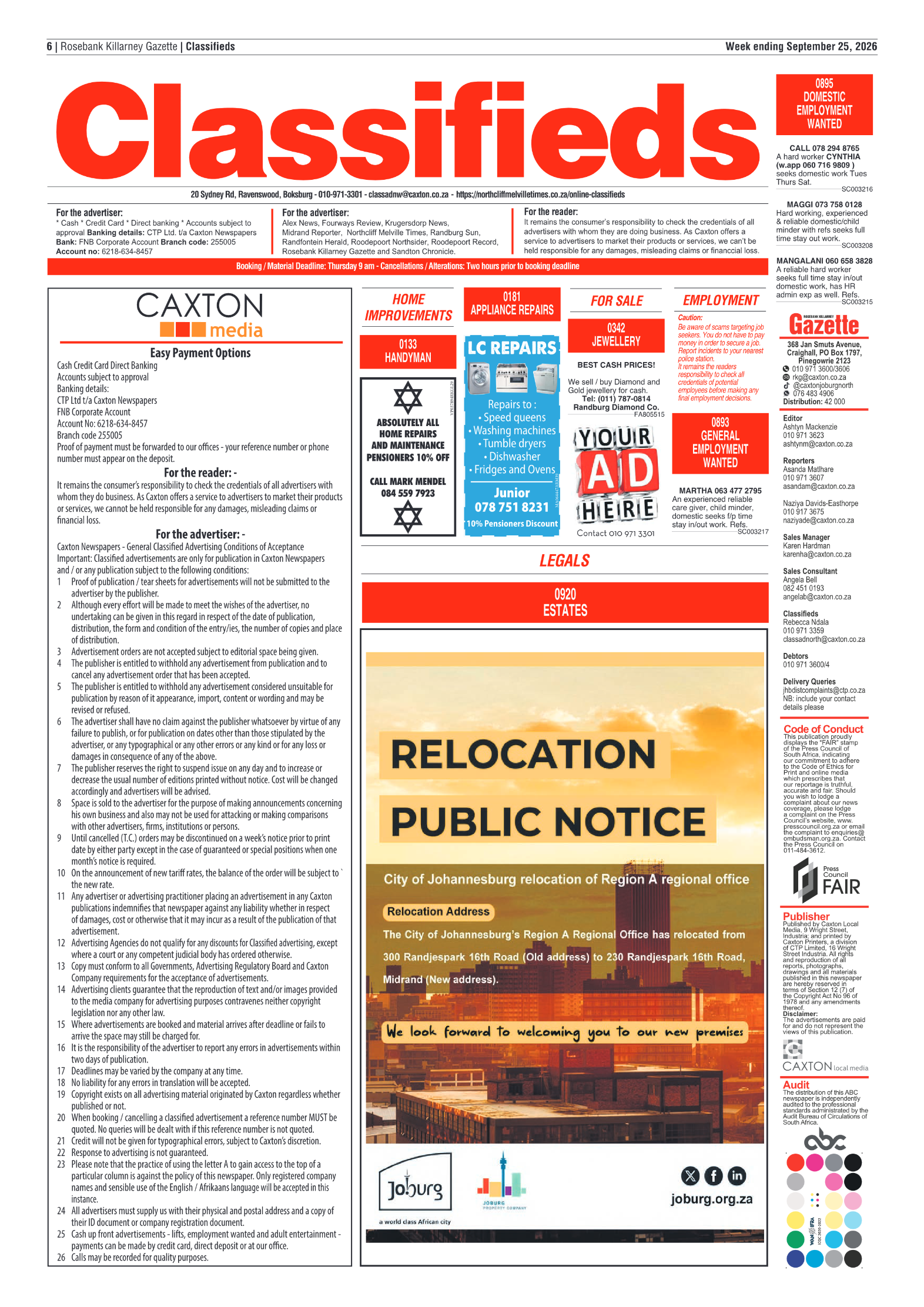 Rosebank Killarney Gazette 25 September 2026 page 6