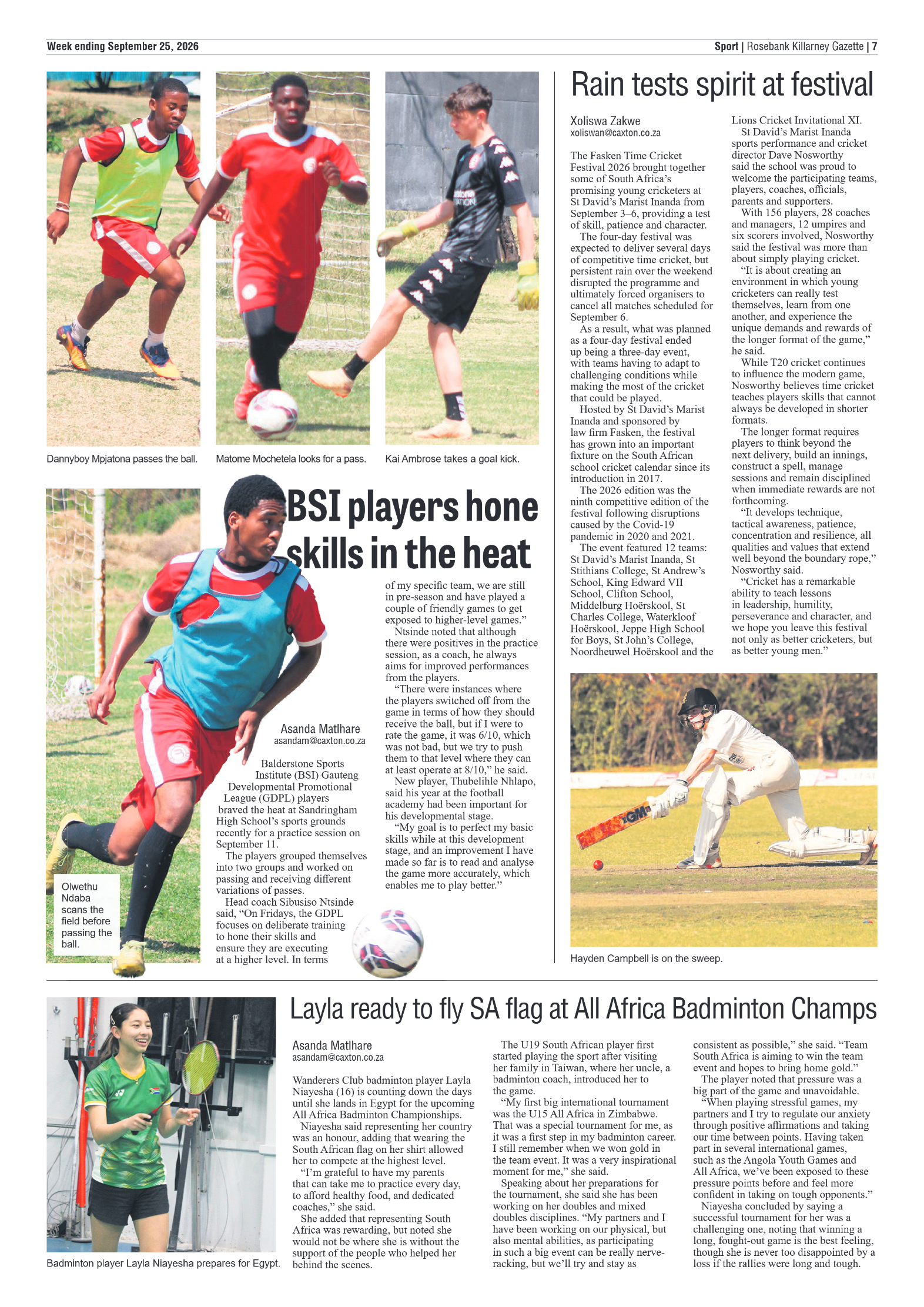 Rosebank Killarney Gazette 25 September 2026 page 7