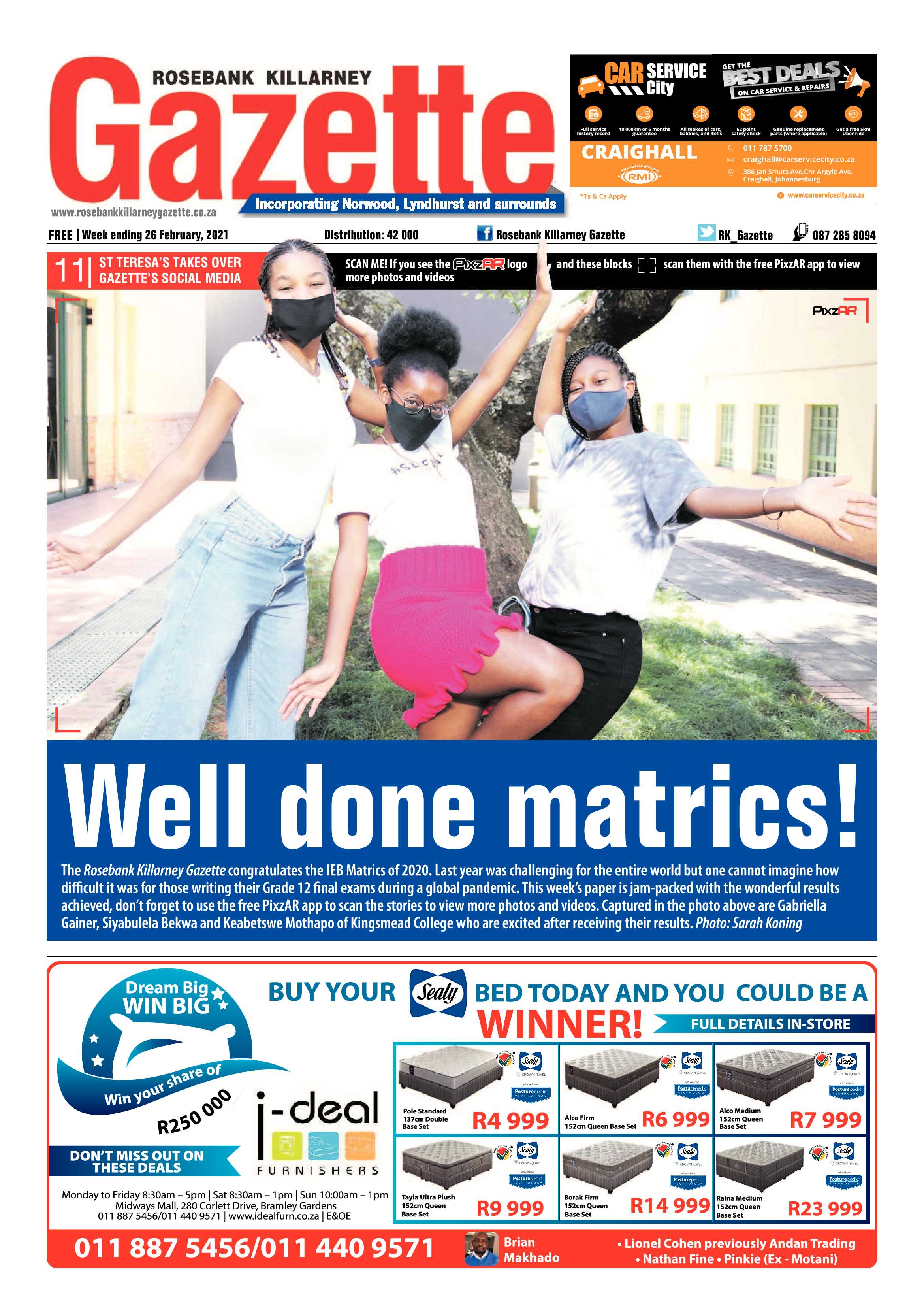 Rosebank Killarney Gazette 26 February 2021 page 1