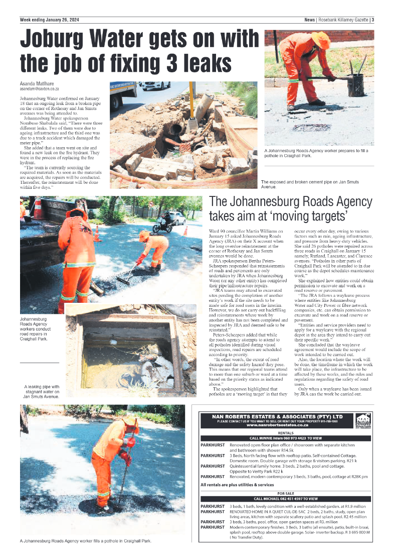 Rosebank Killarney Gazette 26 January 2024 page 3