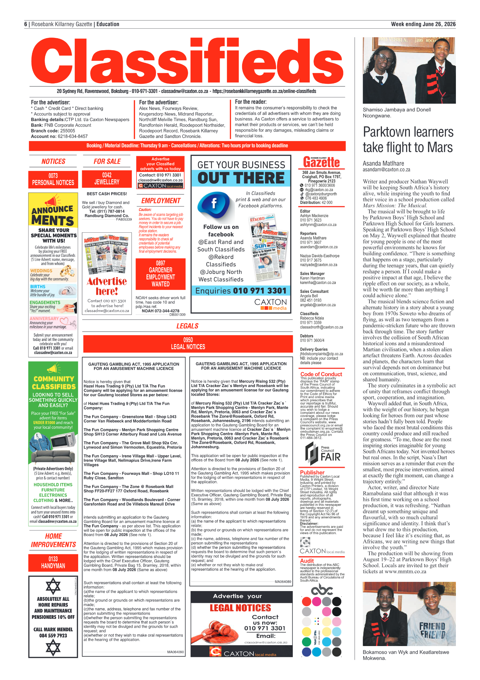 Rosebank Killarney Gazette 26 June 2026 page 6