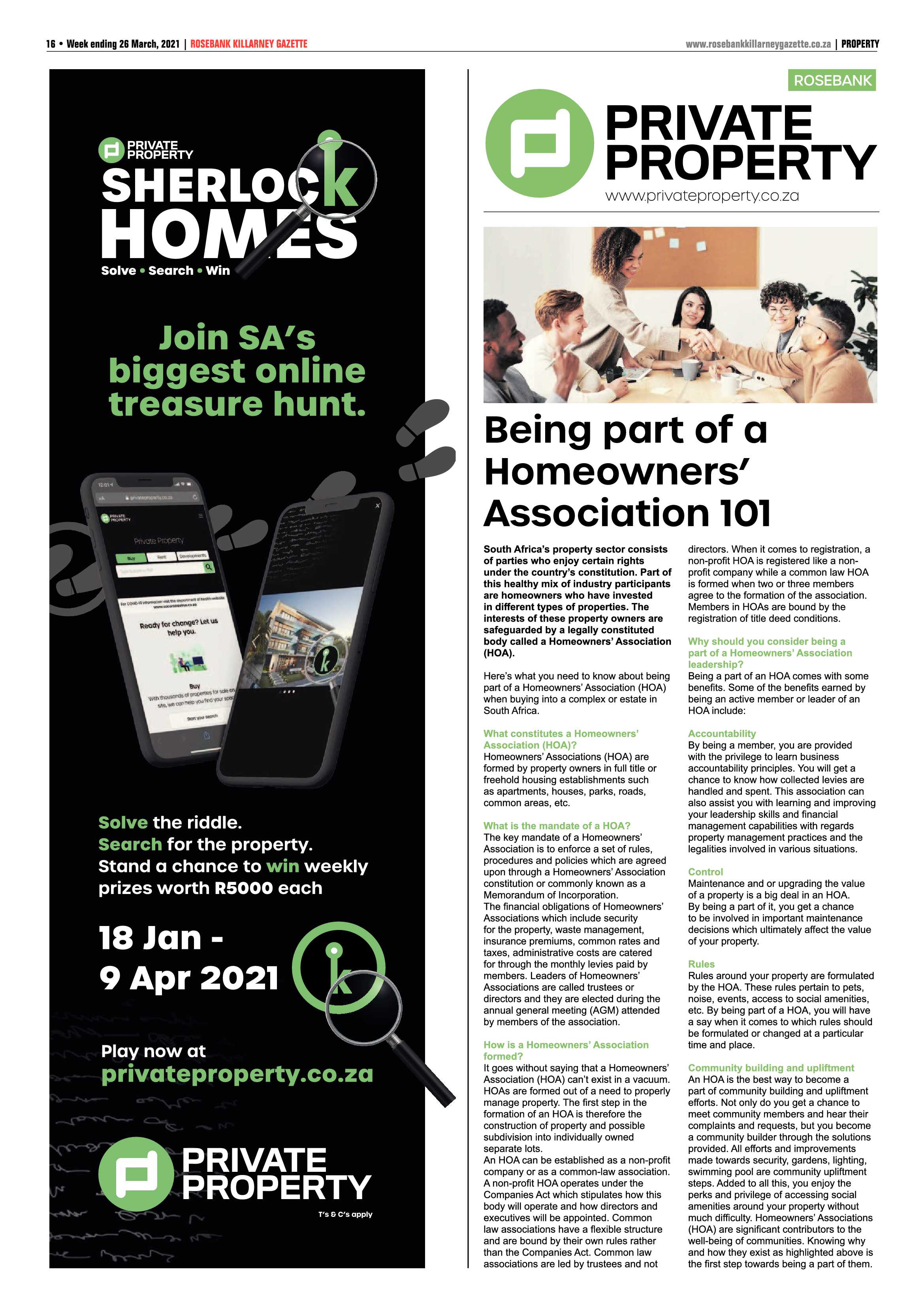 Rosebank Killarney Gazette 26 March 2021 page 16