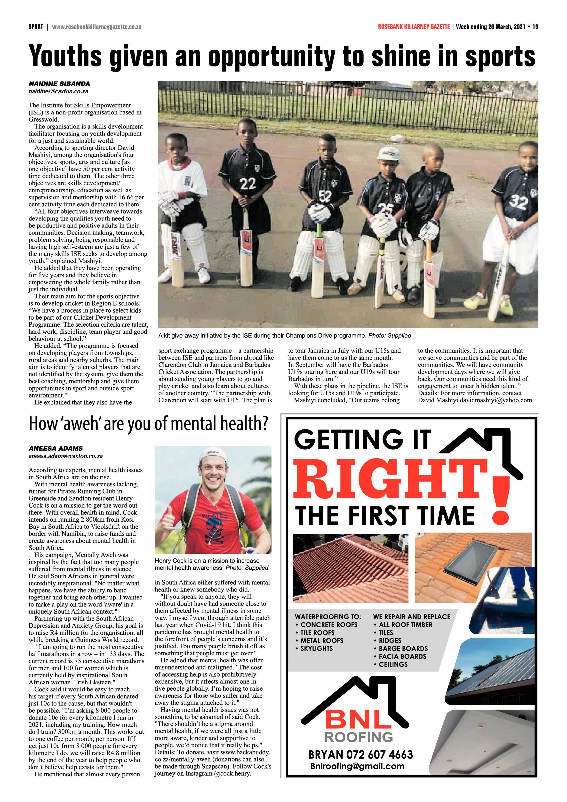 Rosebank Killarney Gazette 26 March 2021 page 19