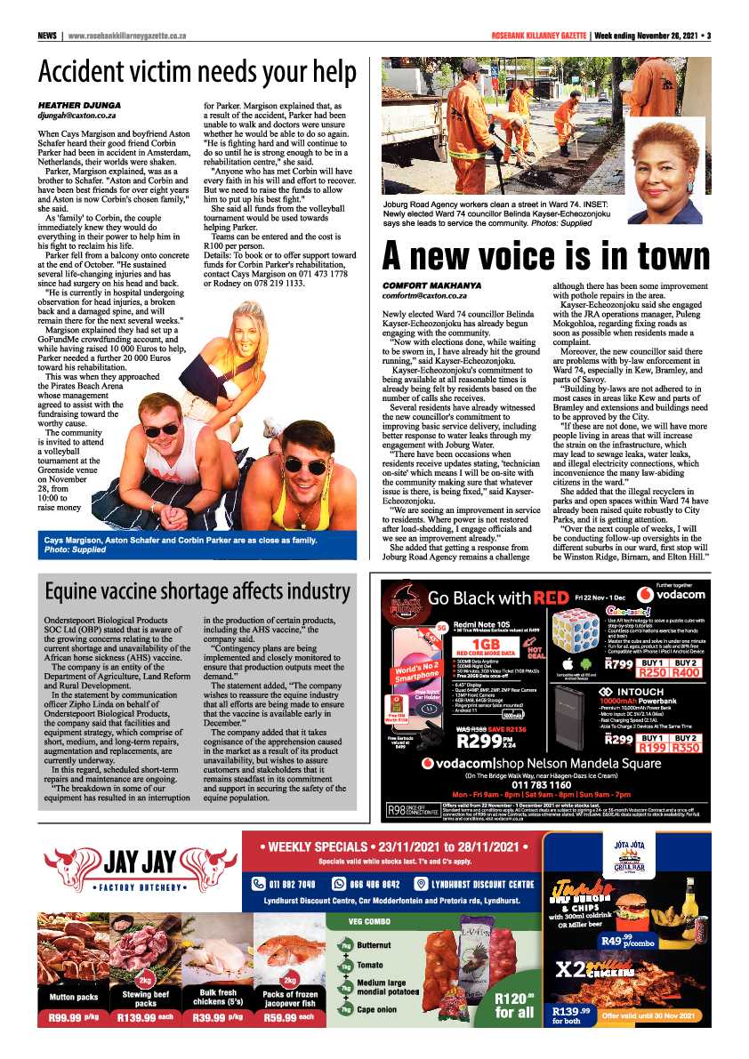 Rosebank Killarney Gazette 26 November 2021 page 3