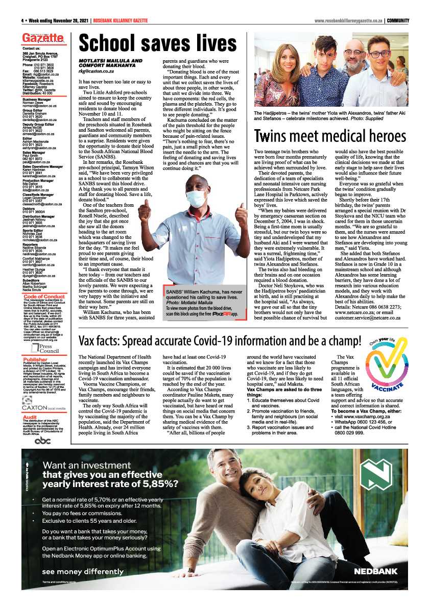 Rosebank Killarney Gazette 26 November 2021 page 4