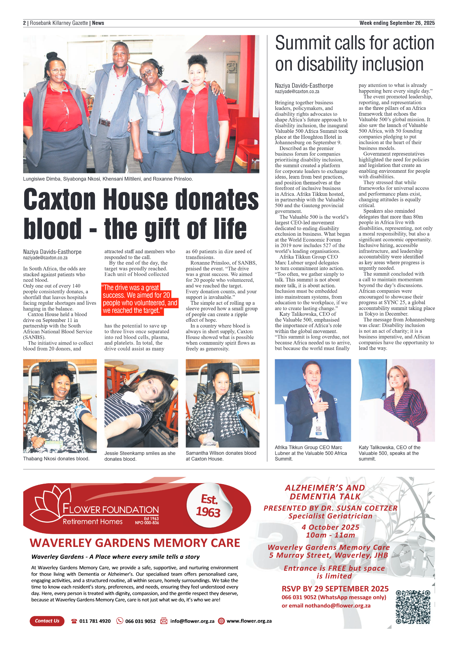 Rosebank Killarney Gazette 26 September 2025 page 2