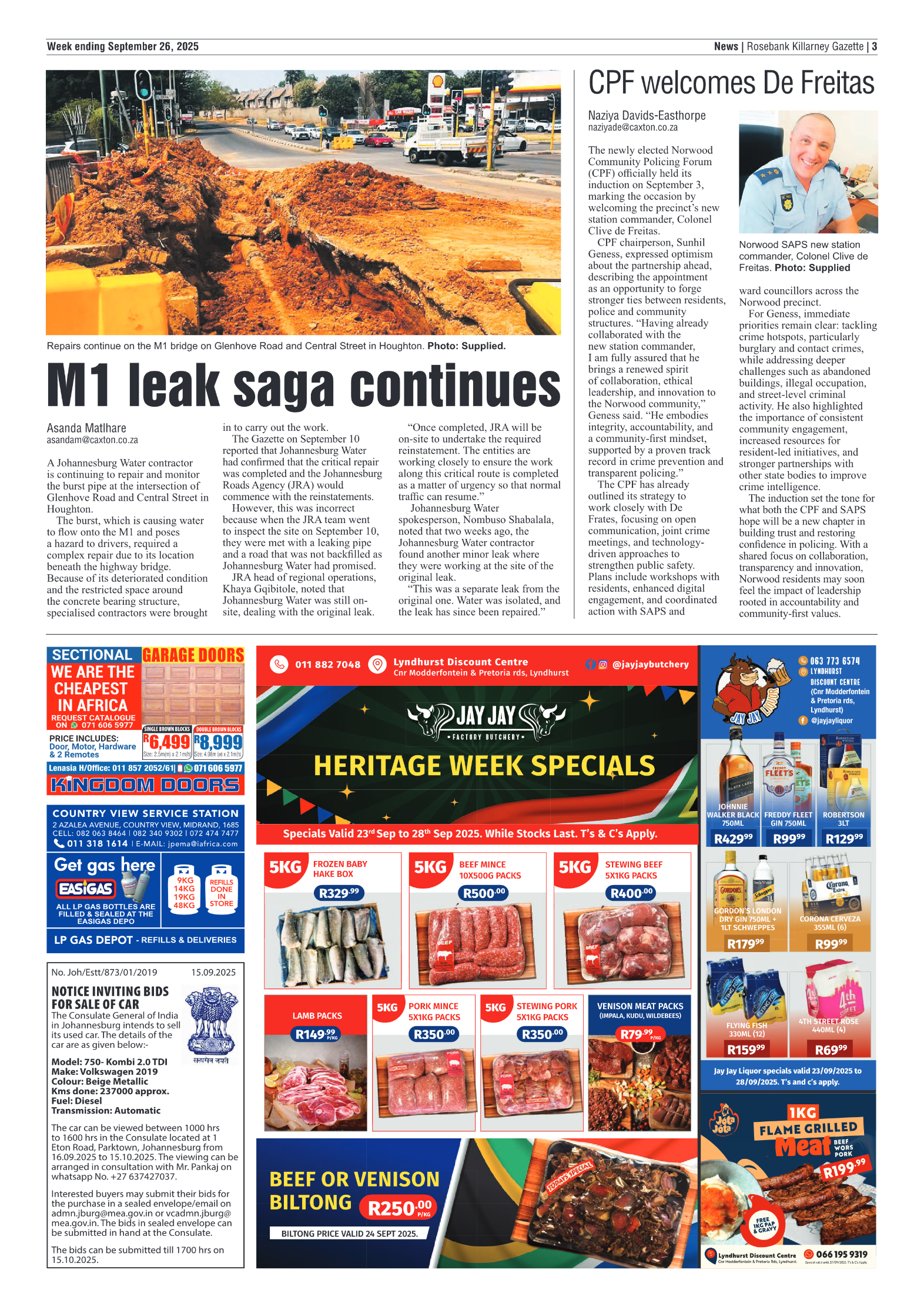 Rosebank Killarney Gazette 26 September 2025 page 3