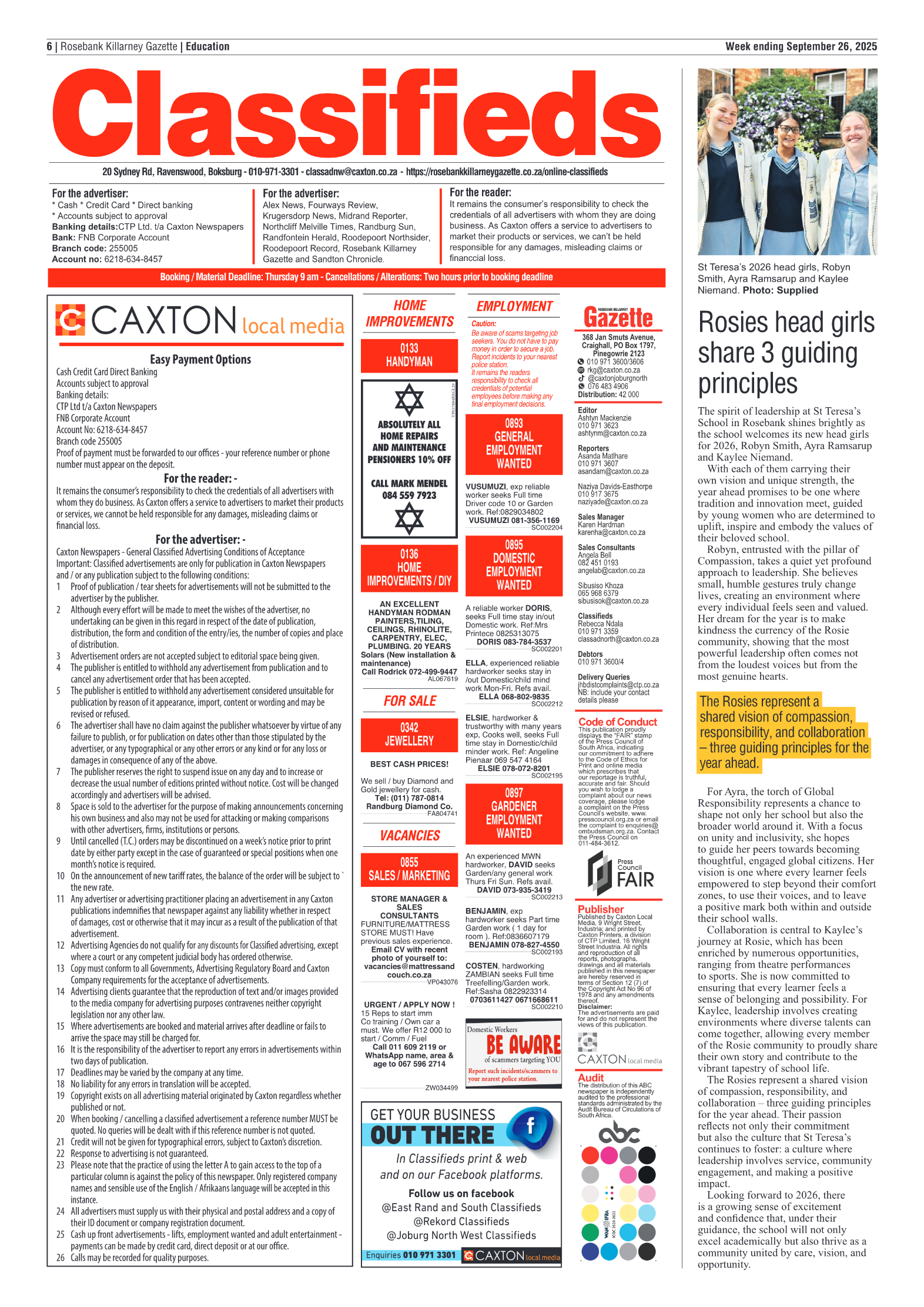 Rosebank Killarney Gazette 26 September 2025 page 6