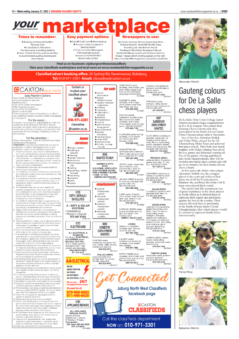 Rosebank Killarney Gazette 27 Jan 2023 page 14