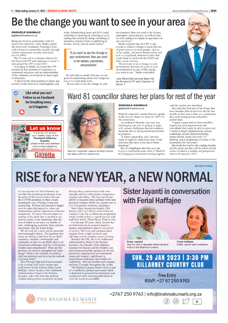 Rosebank Killarney Gazette 27 Jan 2023 page 2