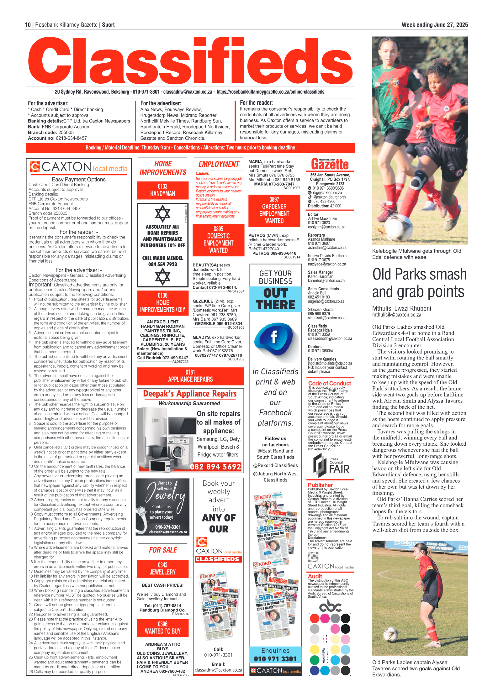 Rosebank Killarney Gazette 27 June 2025 page 10