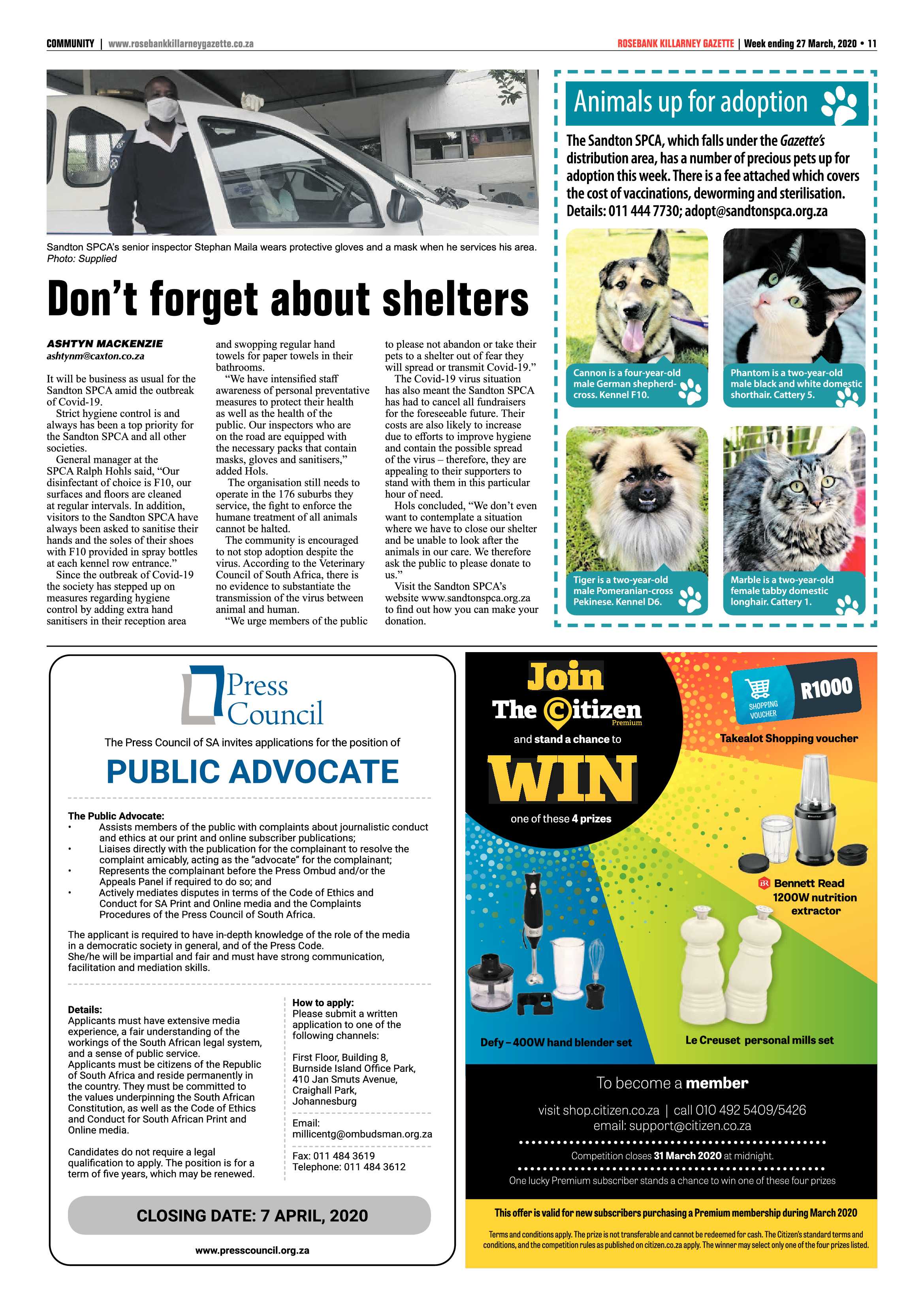 Rosebank Killarney Gazette 27 March 2020 page 11