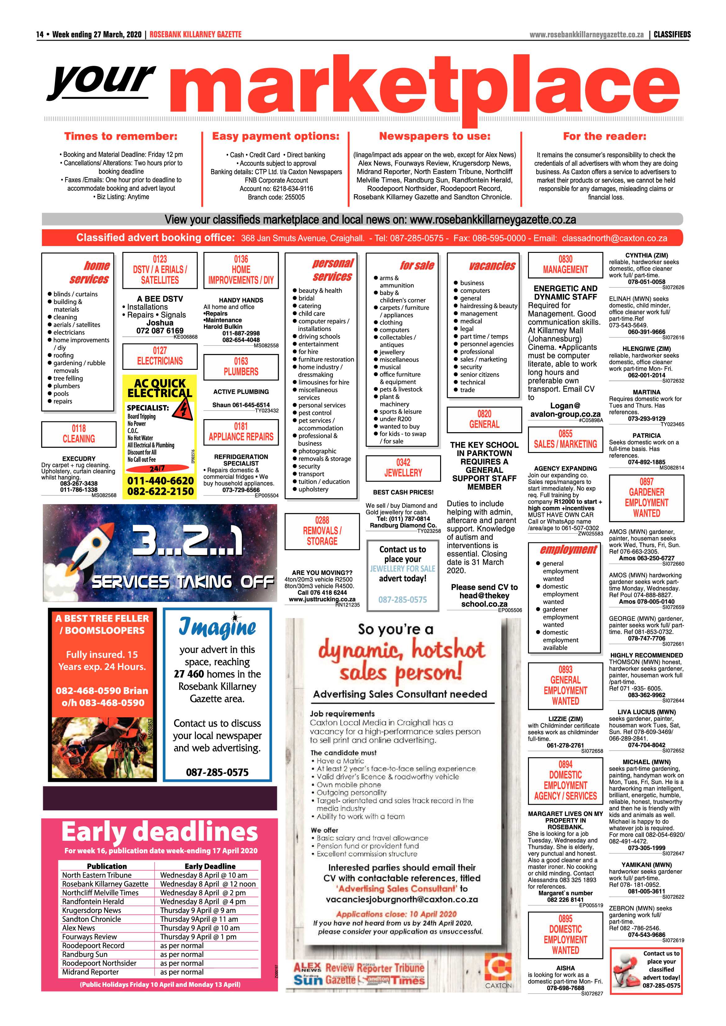 Rosebank Killarney Gazette 27 March 2020 page 14