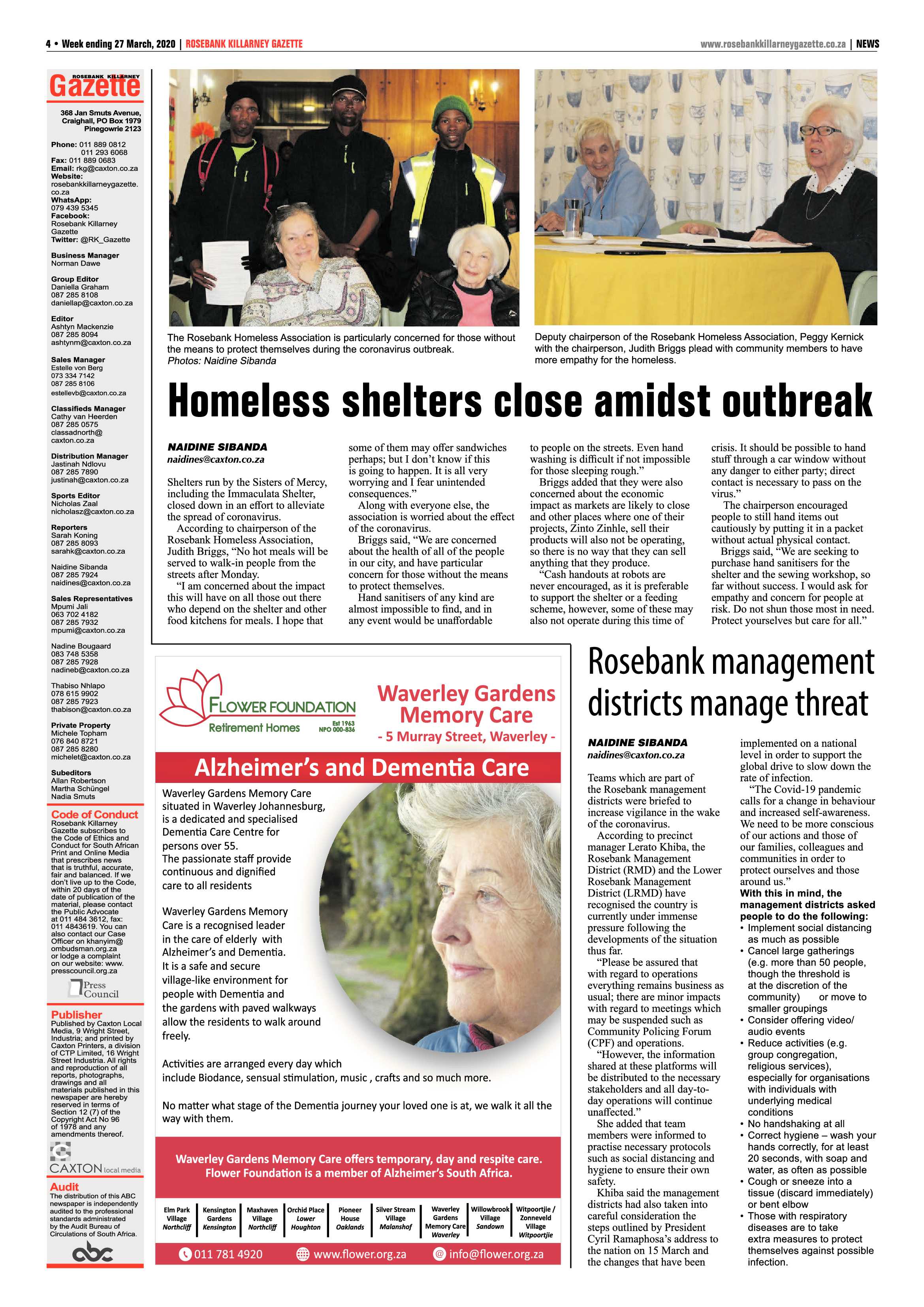 Rosebank Killarney Gazette 27 March 2020 page 4