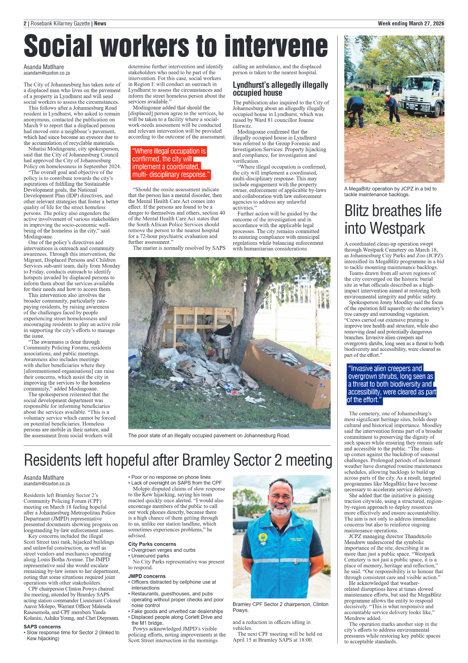 Rosebank Killarney Gazette 27 March 2026 page 2