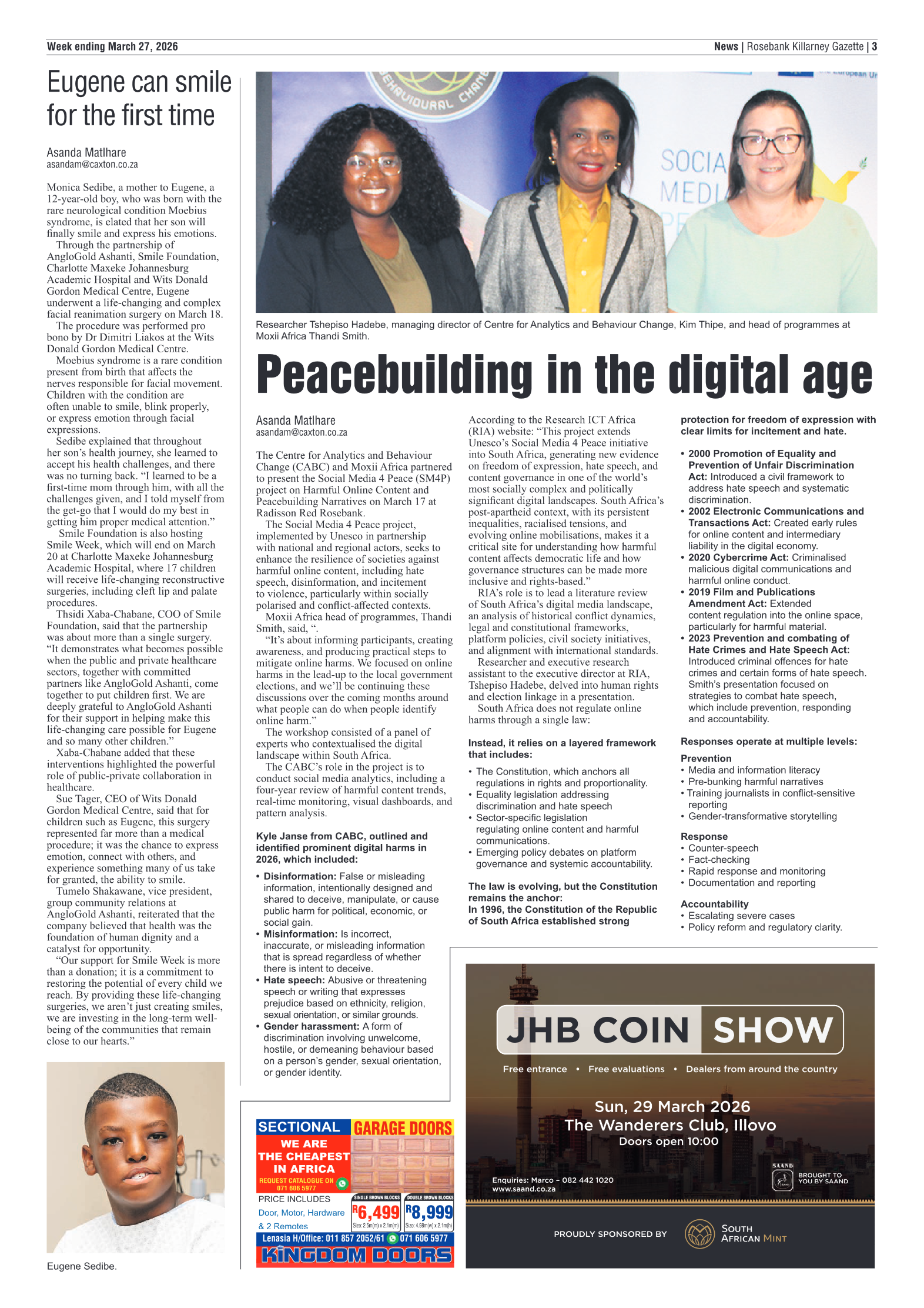 Rosebank Killarney Gazette 27 March 2026 page 3