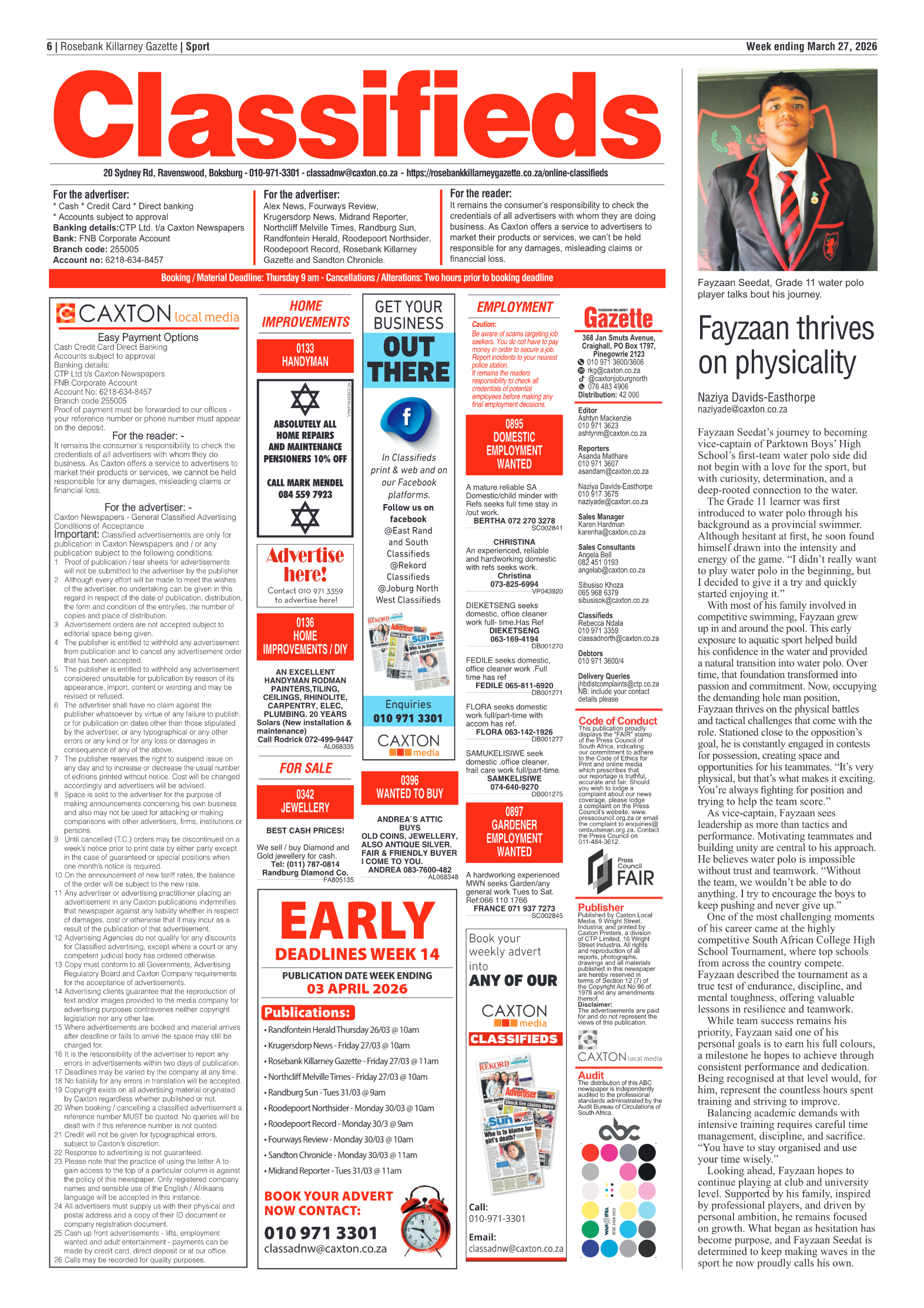 Rosebank Killarney Gazette 27 March 2026 page 6