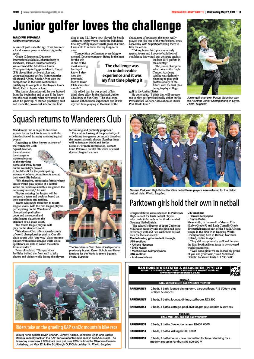 Rosebank Killarney Gazette 27 May 2022 page 11