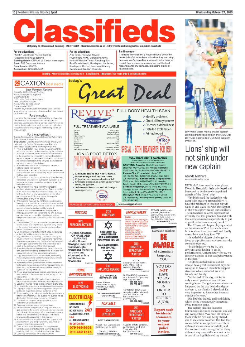 Rosebank Killarney Gazette 27 October 2023 page 10