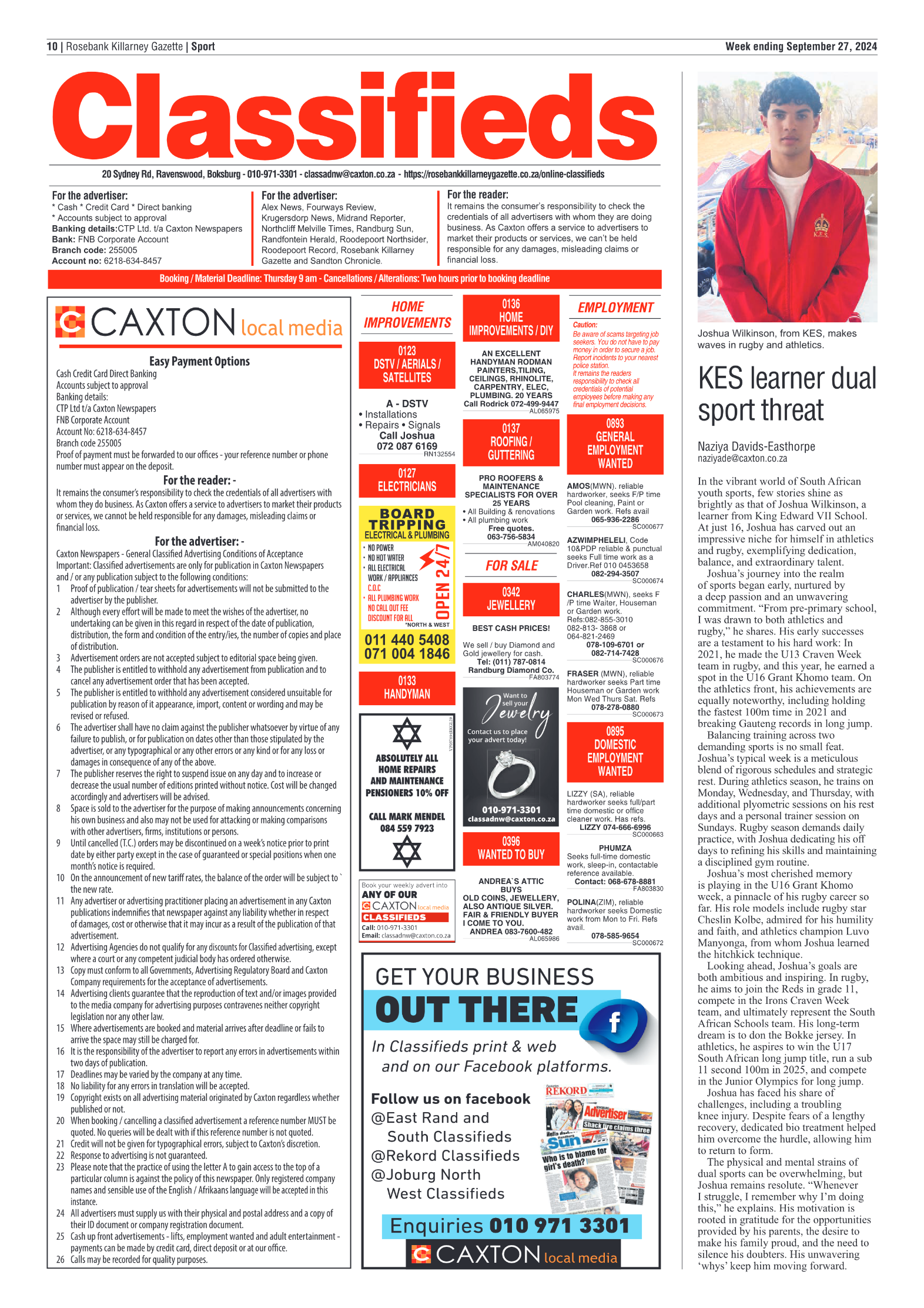 Rosebank Killarney Gazette 27 September 2024 page 10