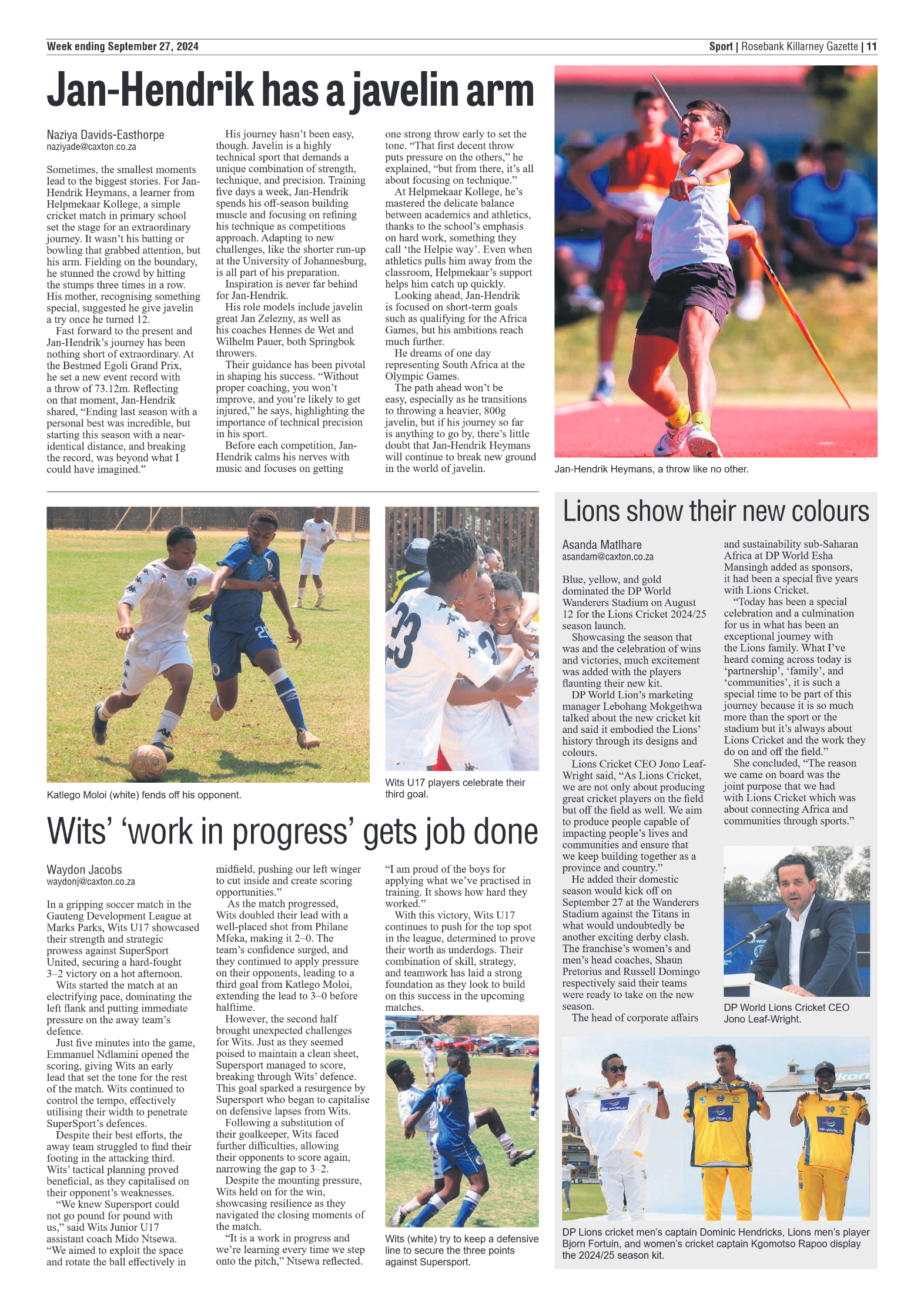 Rosebank Killarney Gazette 27 September 2024 page 11