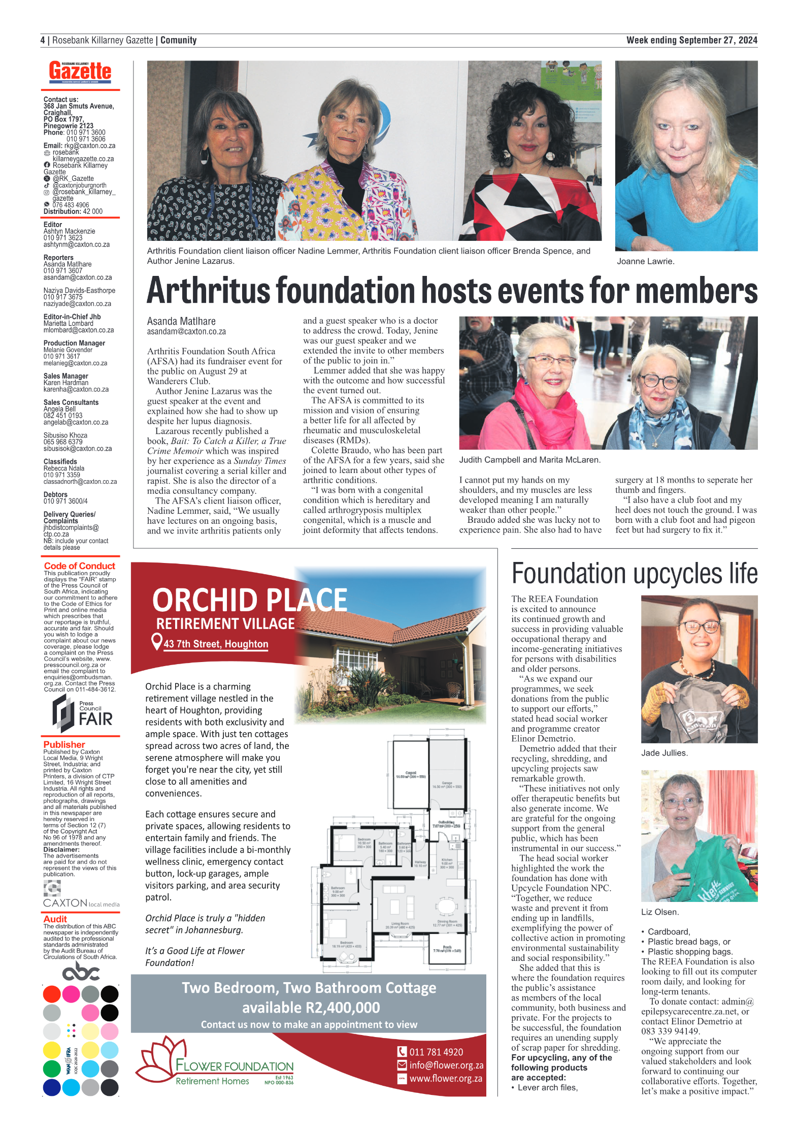 Rosebank Killarney Gazette 27 September 2024 page 4