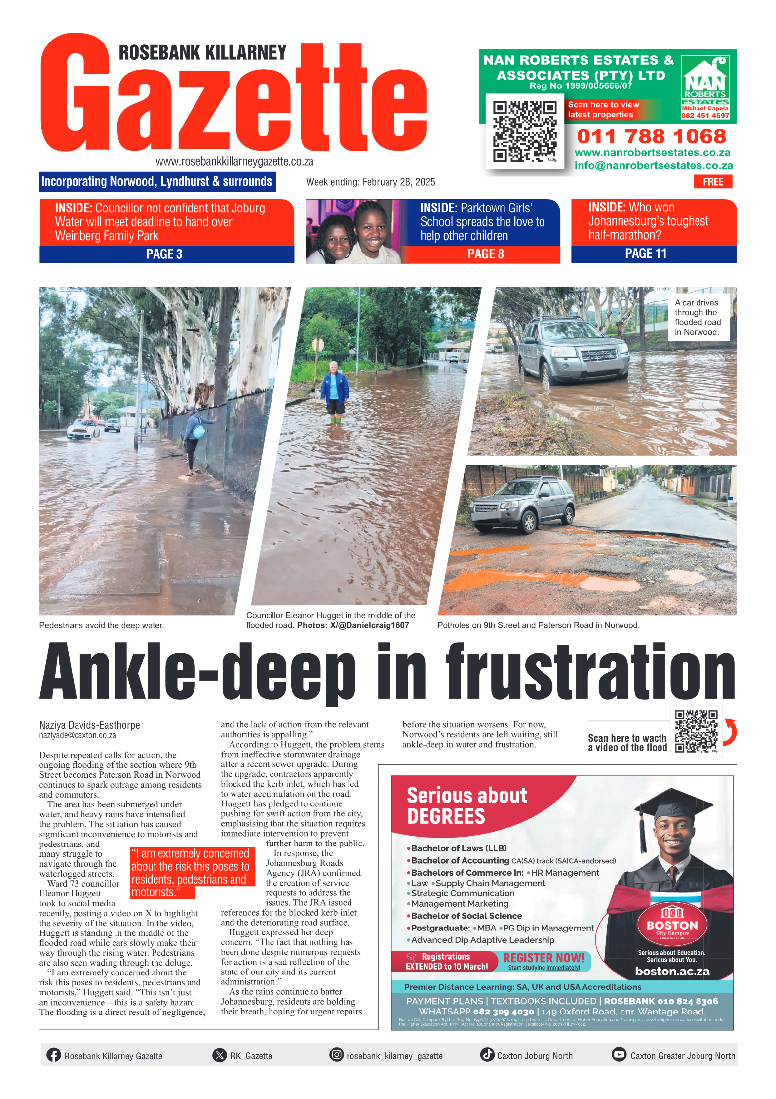 Rosebank Killarney Gazette 28 February 2025 page 1