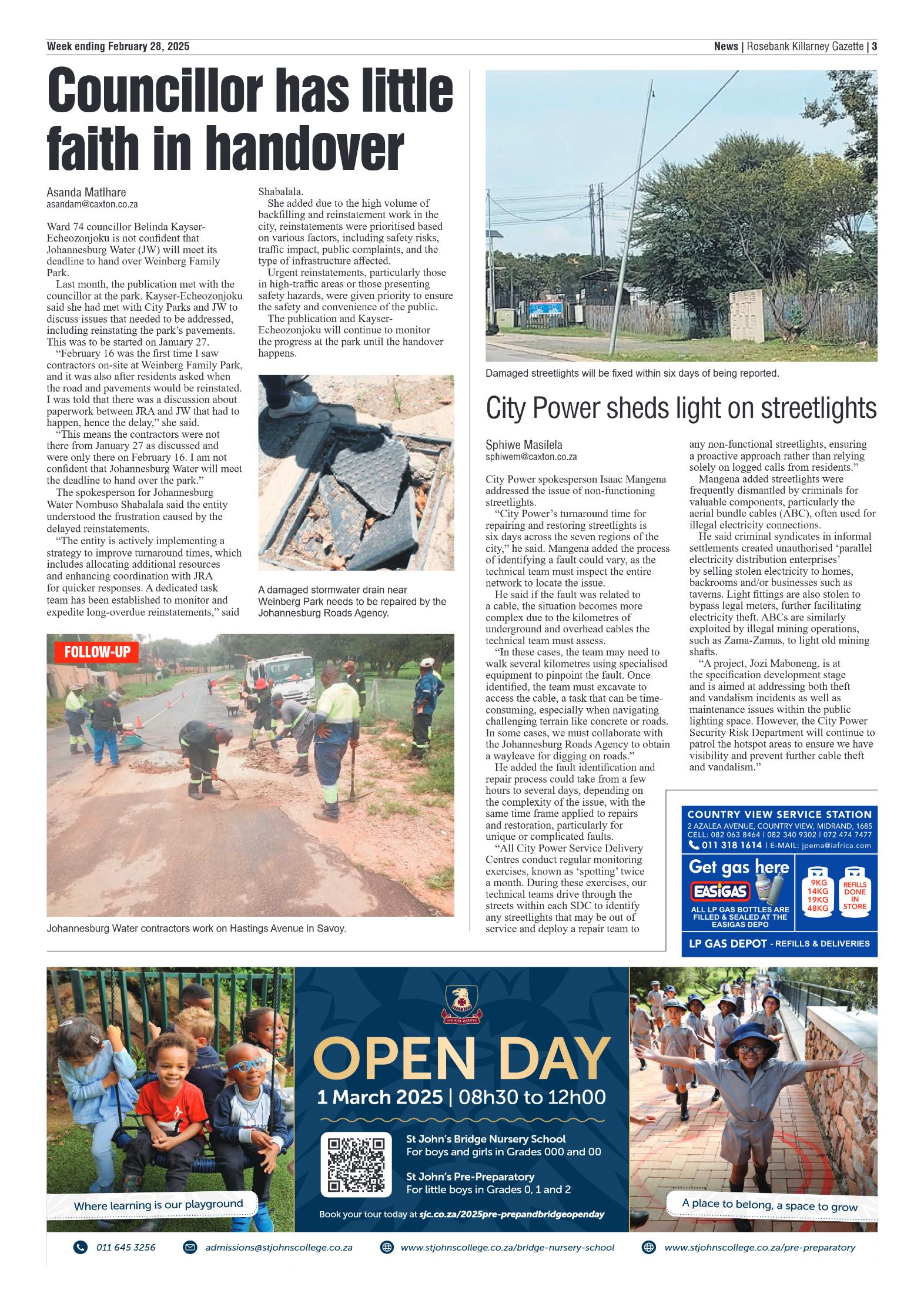 Rosebank Killarney Gazette 28 February 2025 page 3